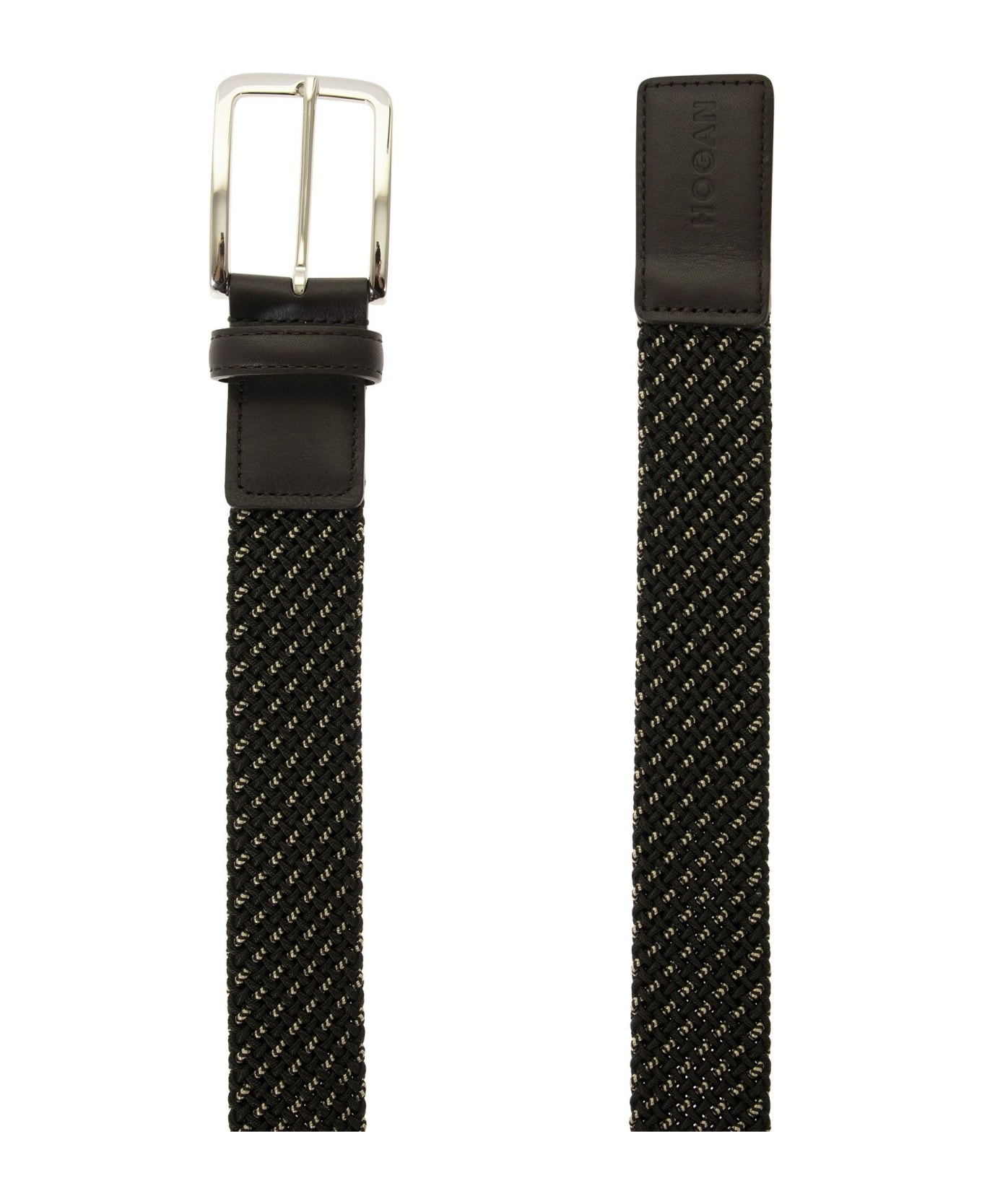 Elastic Belt In Fabric And Leather - 2