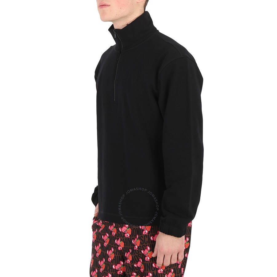 Moschino Black Quarter Zip Cotton Sweatshirt - 5