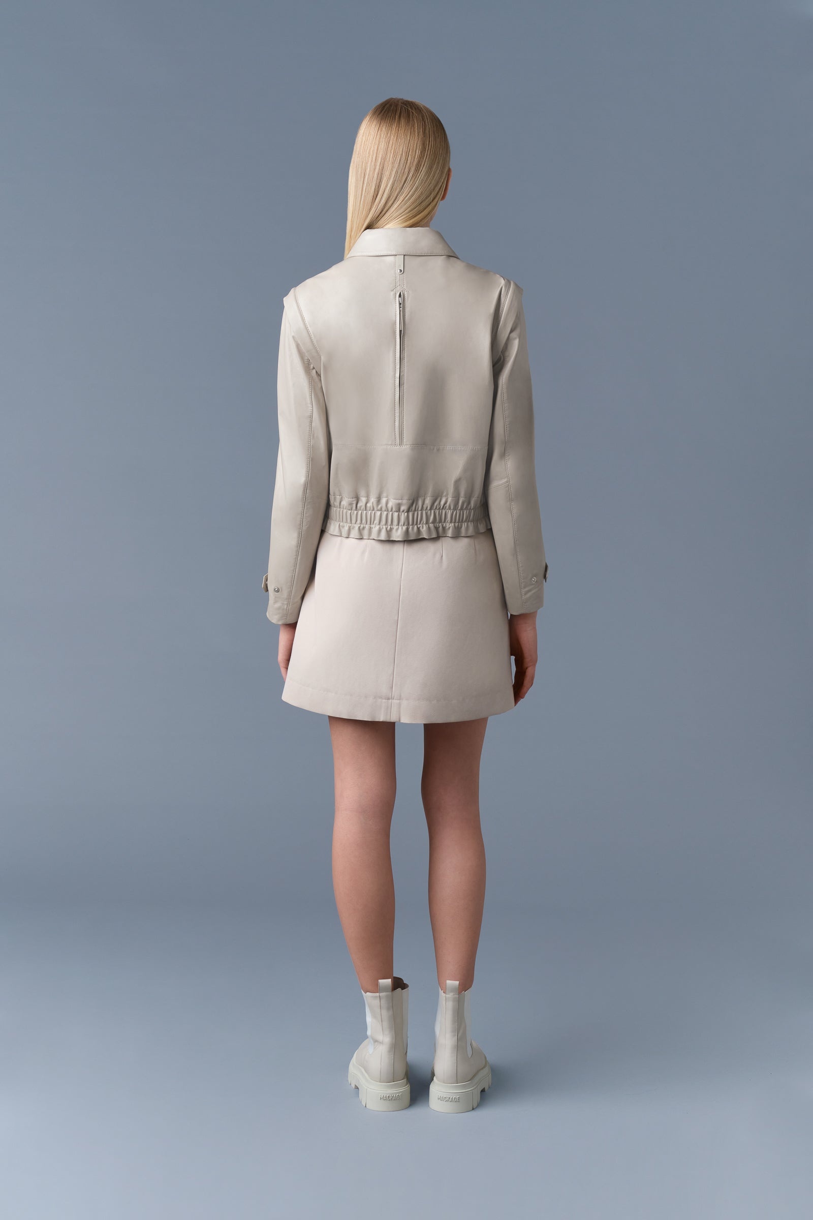 AMOREE 2-in-1 Panelled Leather Jacket - 4