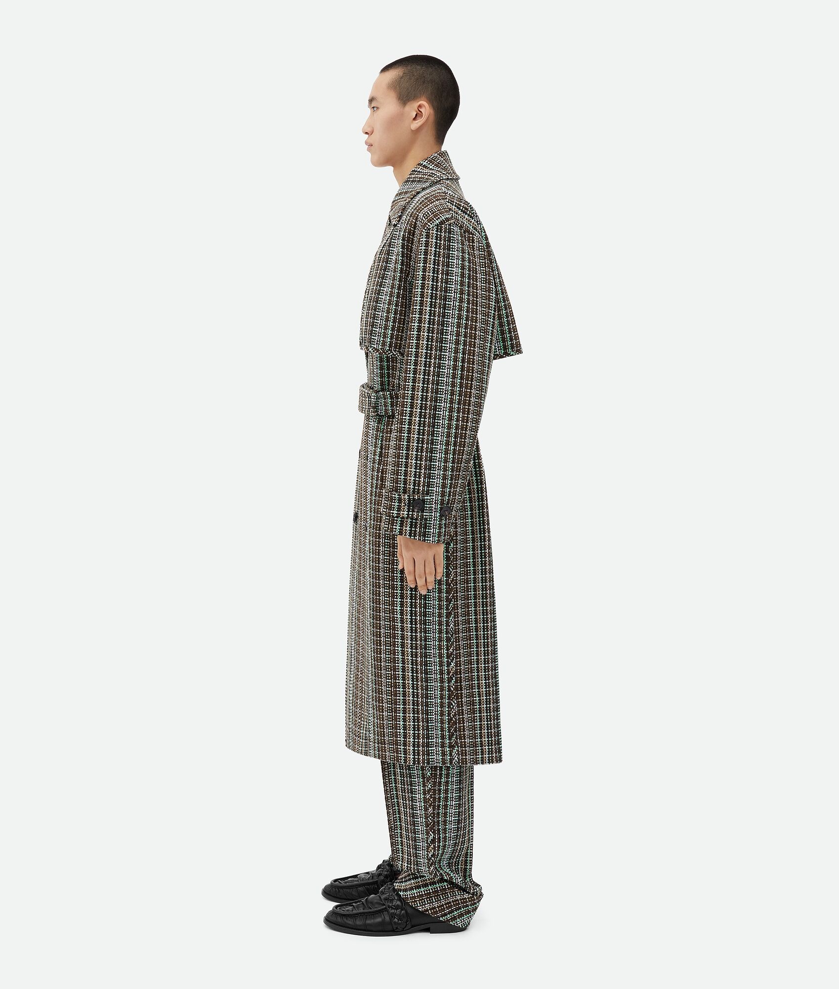 Cotton Check Trench Coat - 2