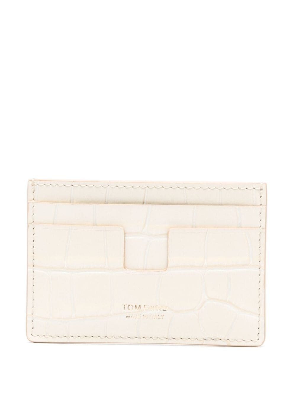 crocodile-effect leather cardholder - 1