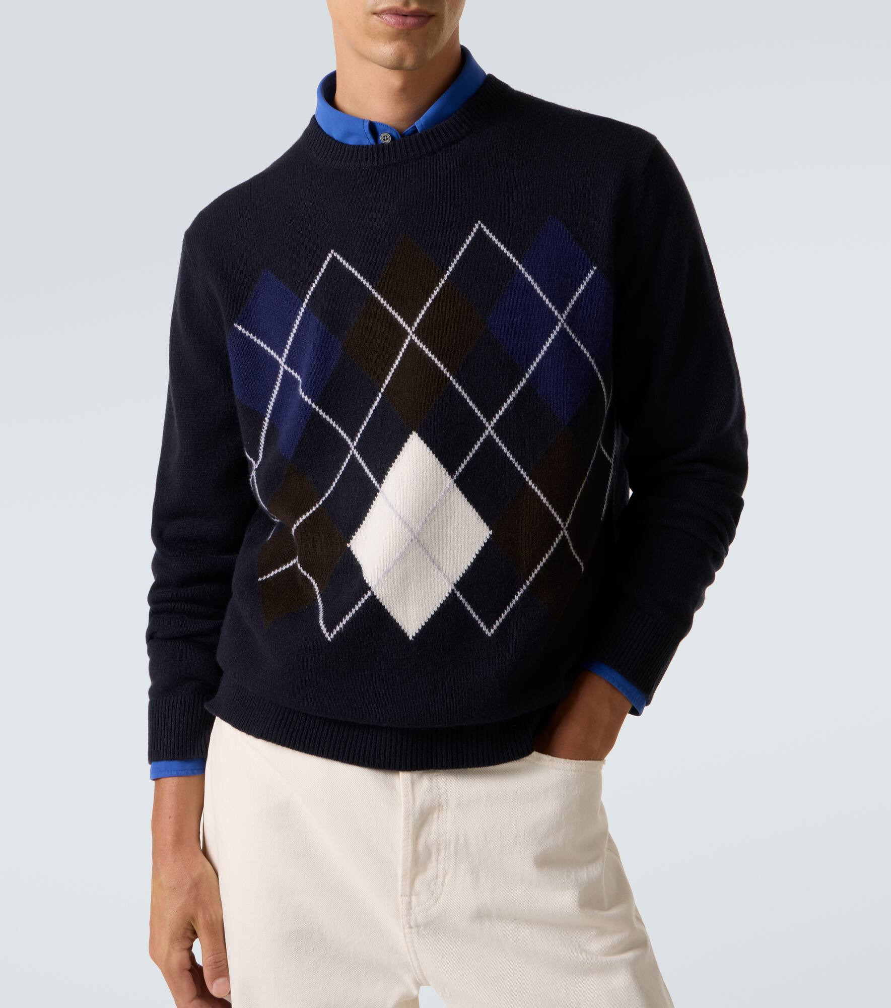 Argyle cashmere sweater - 5