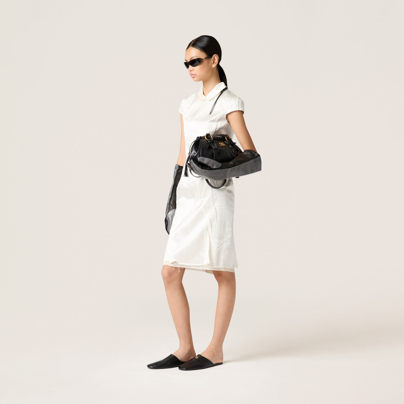Miu Miu Wrinkled crepe satin dress outlook