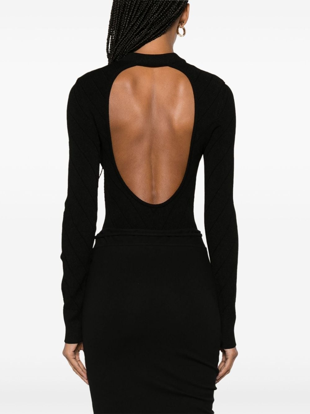 Lion-buttons open-back bodysuit - 4