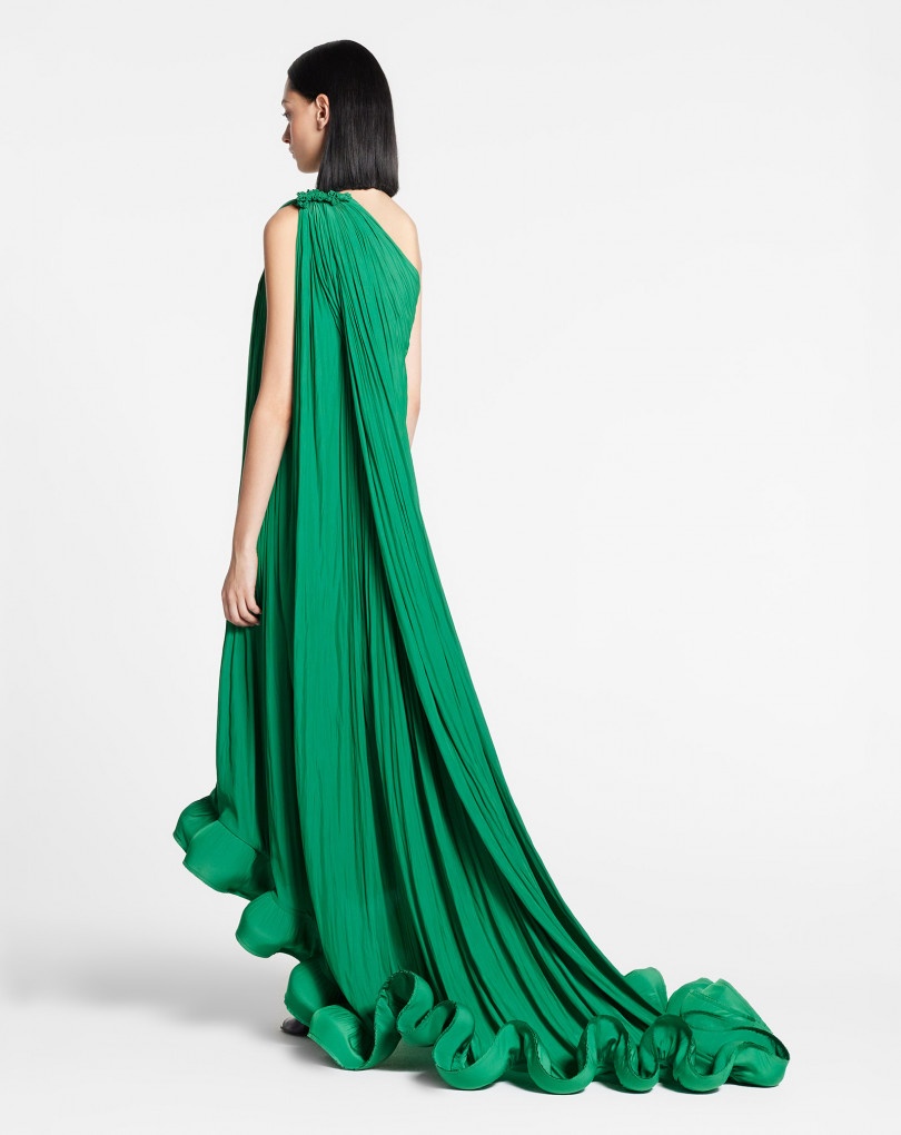 LONG CHARMEUSE TRIBUTE DRESS - 3