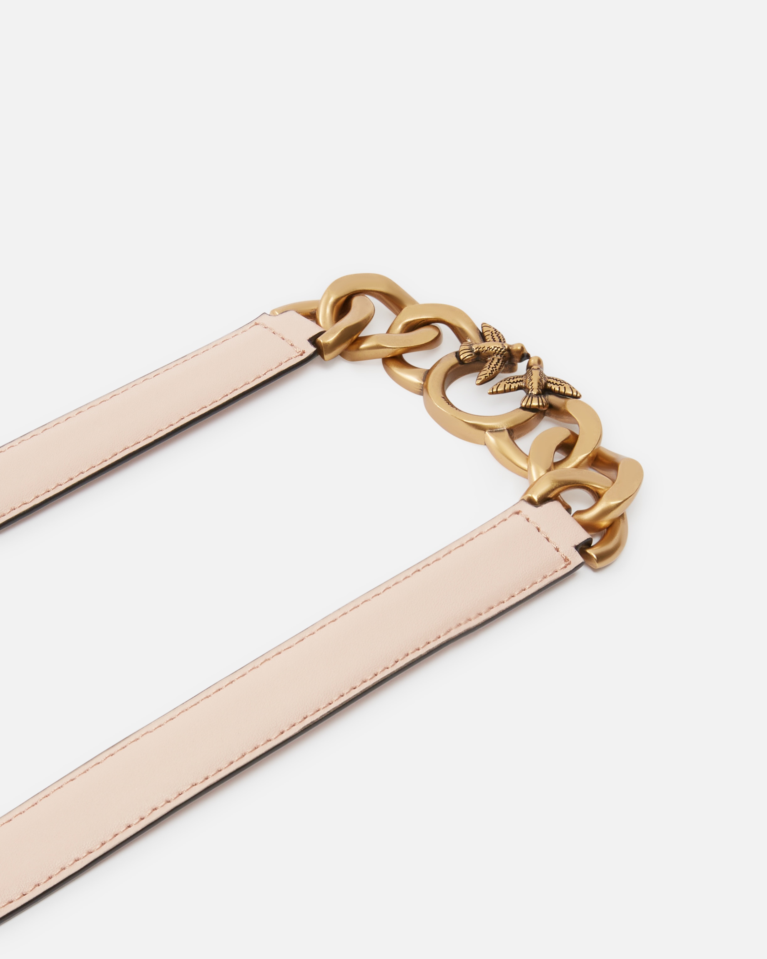THIN LEATHER 2 CM BELT WITH CHAIN - 5