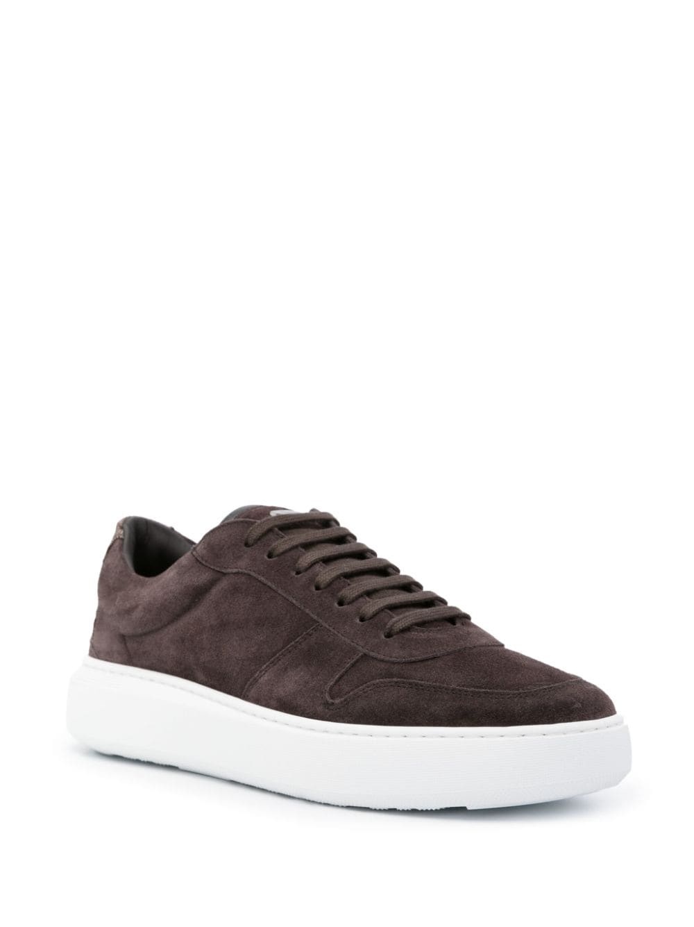 monogram-pattern suede sneakers - 2