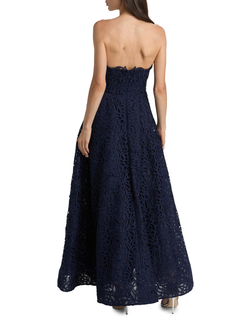 Women's Sonja Curled Lace Gown - Navy 5