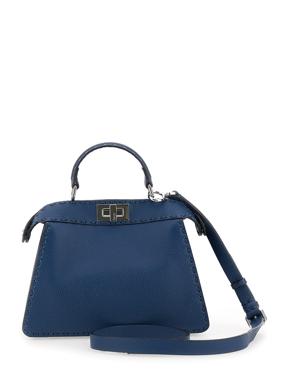 Fendi Women 'Peekaboo Iseeu Small' Blue Handbag With Shoulder Strap In Leather Woman - 4