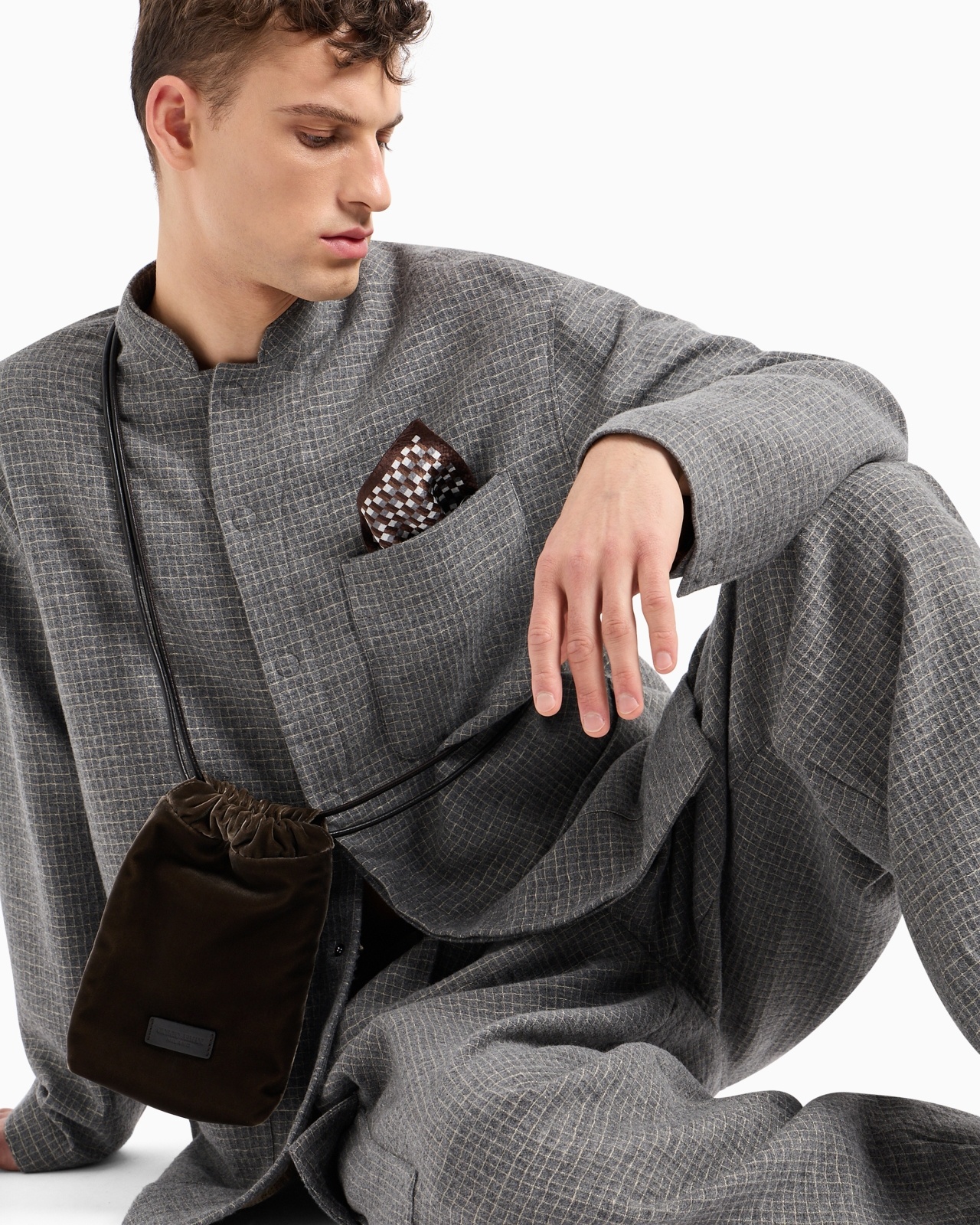 ONE-PLEAT CARGO TROUSERS IN A WOOL BLEND WITH METALLIC THREAD - 6
