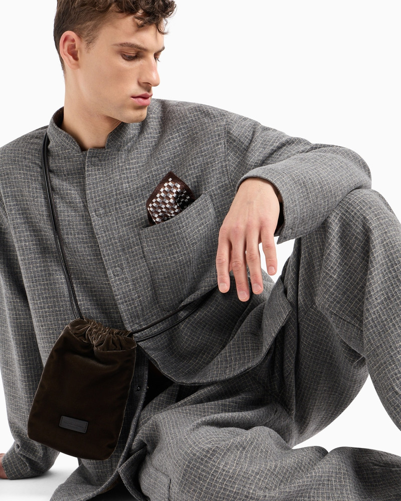 ONE-PLEAT CARGO TROUSERS IN A WOOL BLEND WITH METALLIC THREAD 6