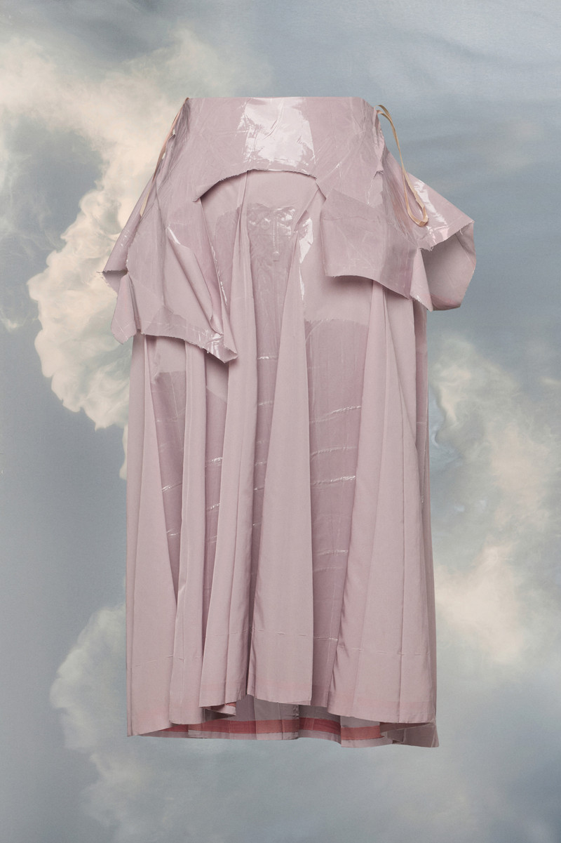 Laminated taffeta midi skirt 1