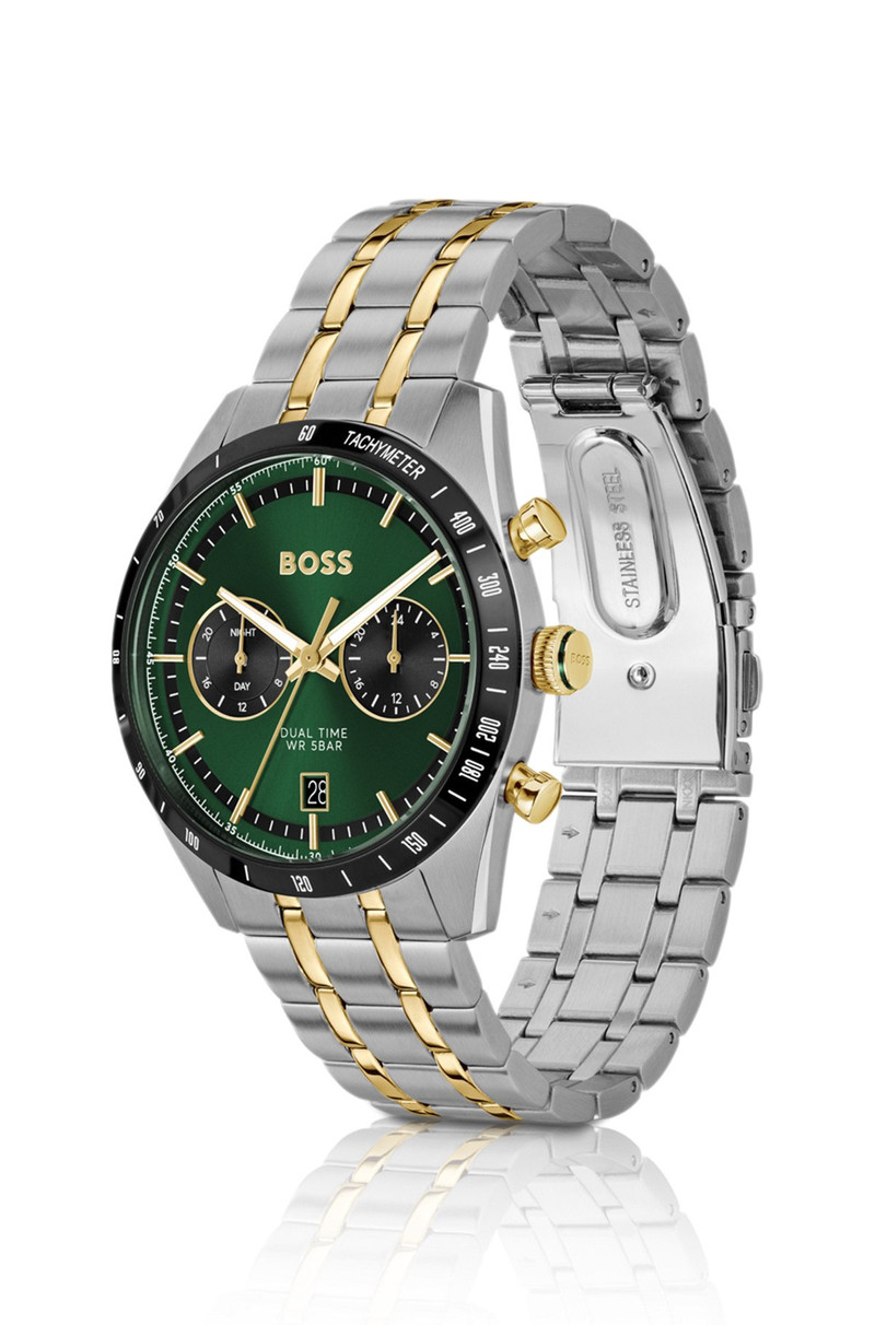 BOSS GREEN-DIAL WATCH WITH GOLD-EFFECT BRACELET outlook