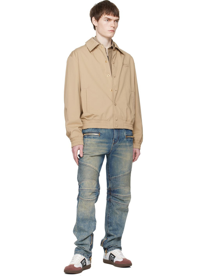 Balmain Blue Vintage Denim Biker Jeans outlook