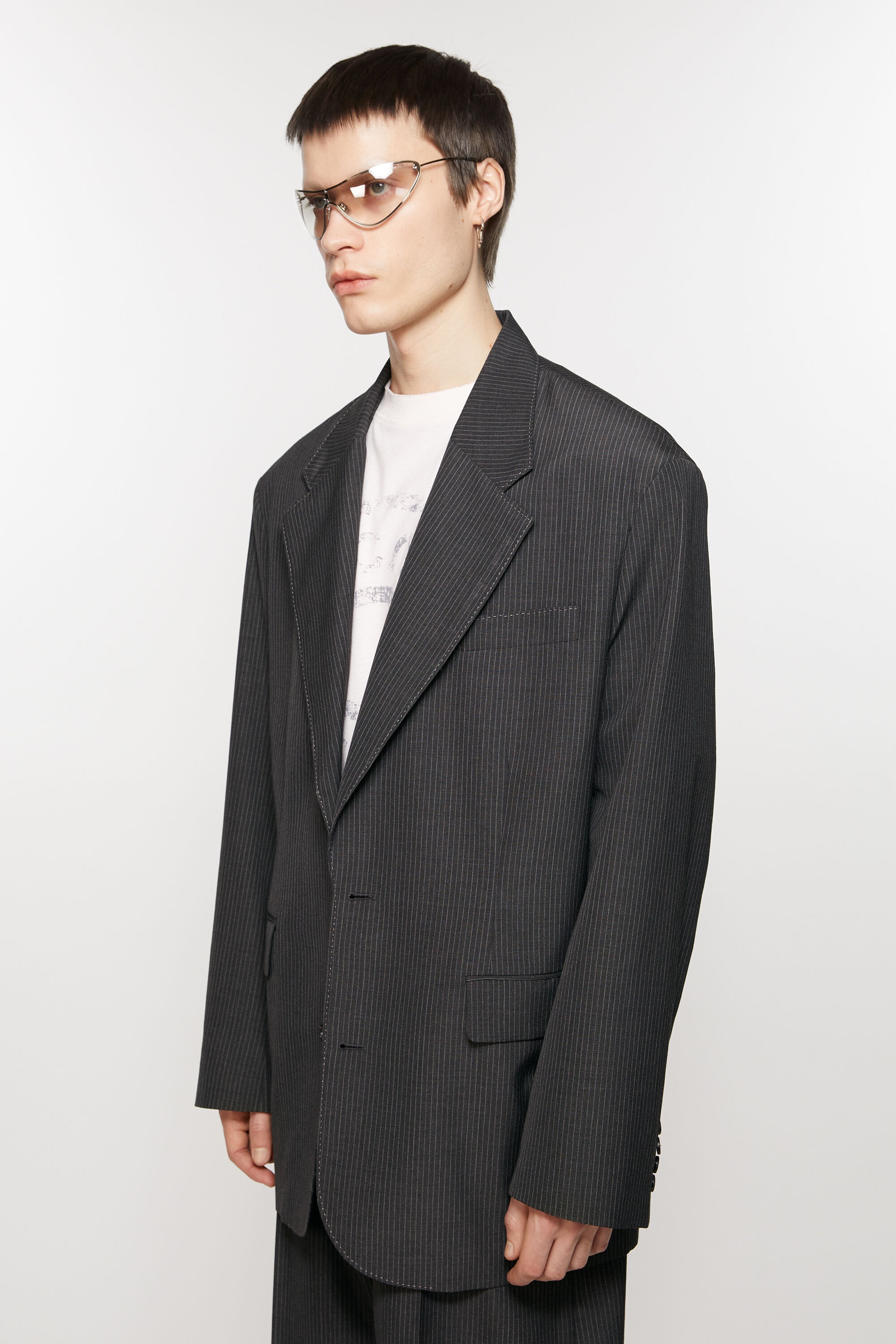 Relaxed fit suit jacket - Anthracite grey - 3