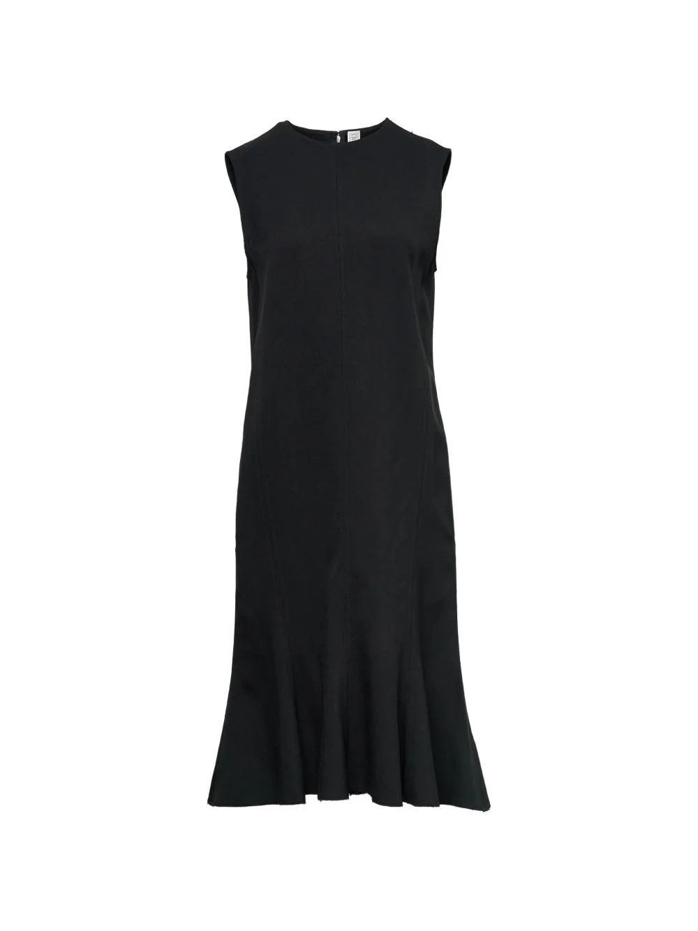 fluted sleeveless midi dress - 1