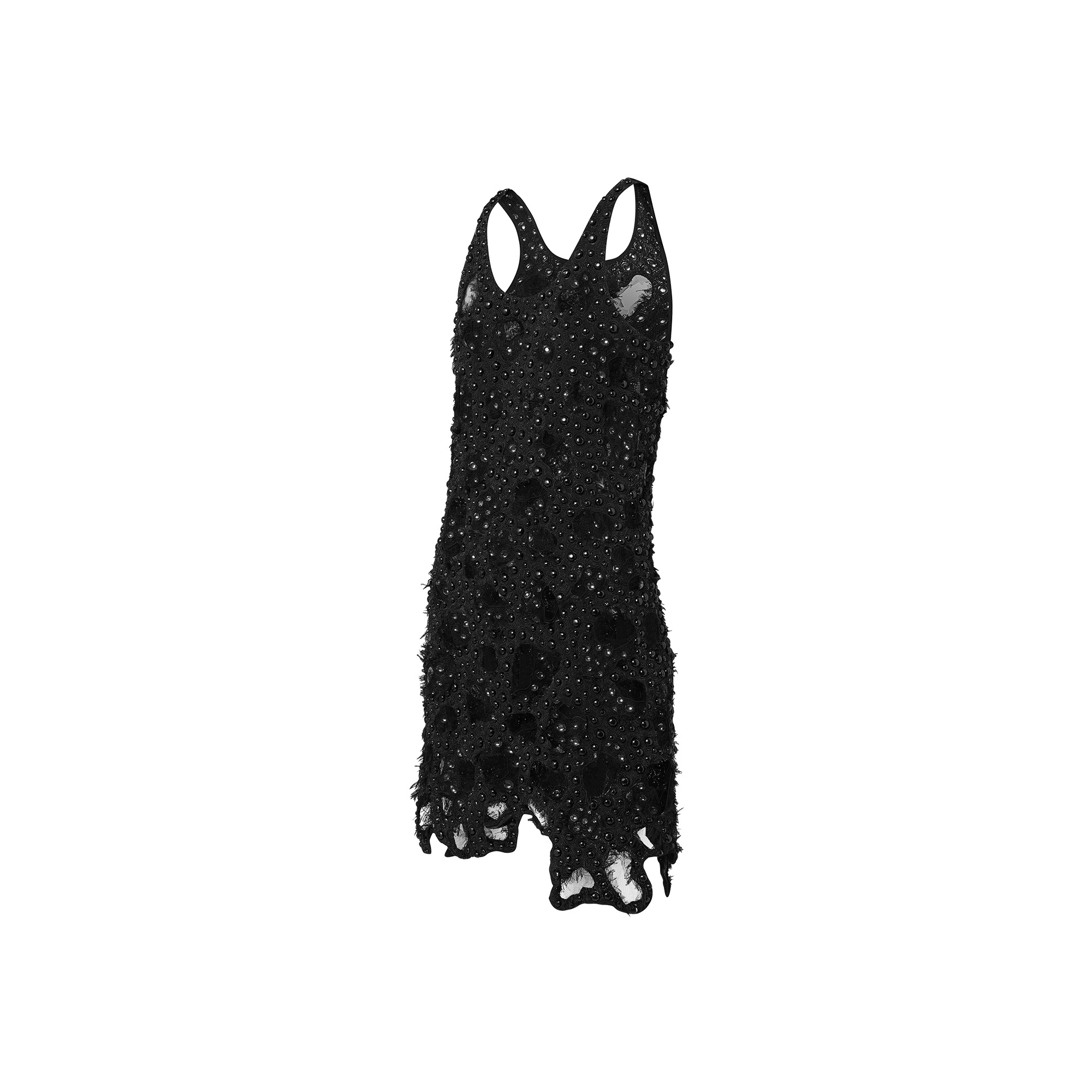 Sheer Detail Beaded Mini Tank Dress - 2