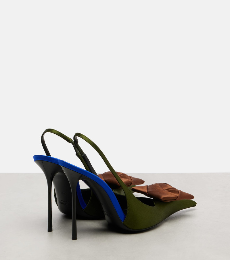 SAINT LAURENT Amalia 110 crêpe satin slingback pumps outlook