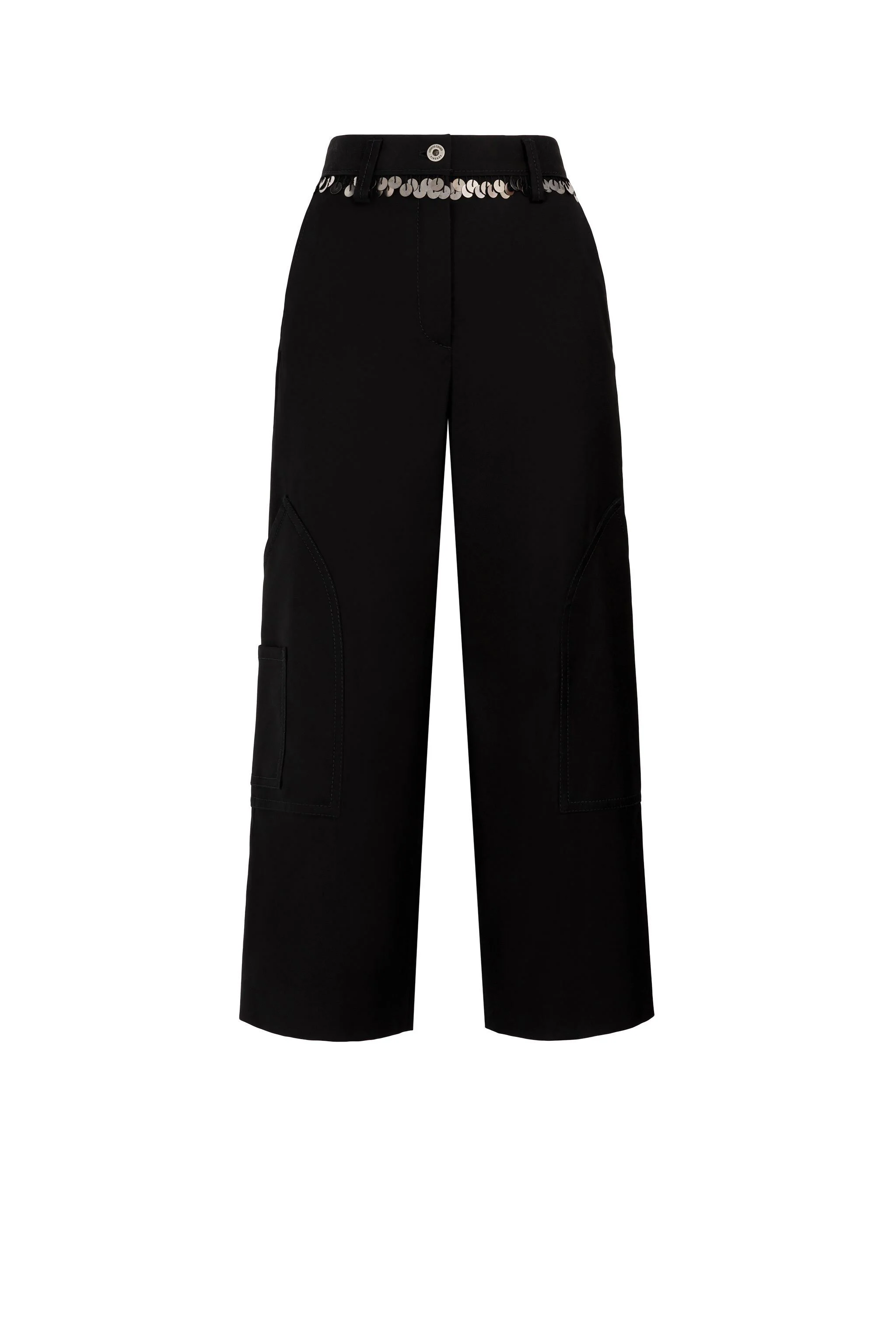 Sequin-Embellished Wide-Leg Trousers - 1