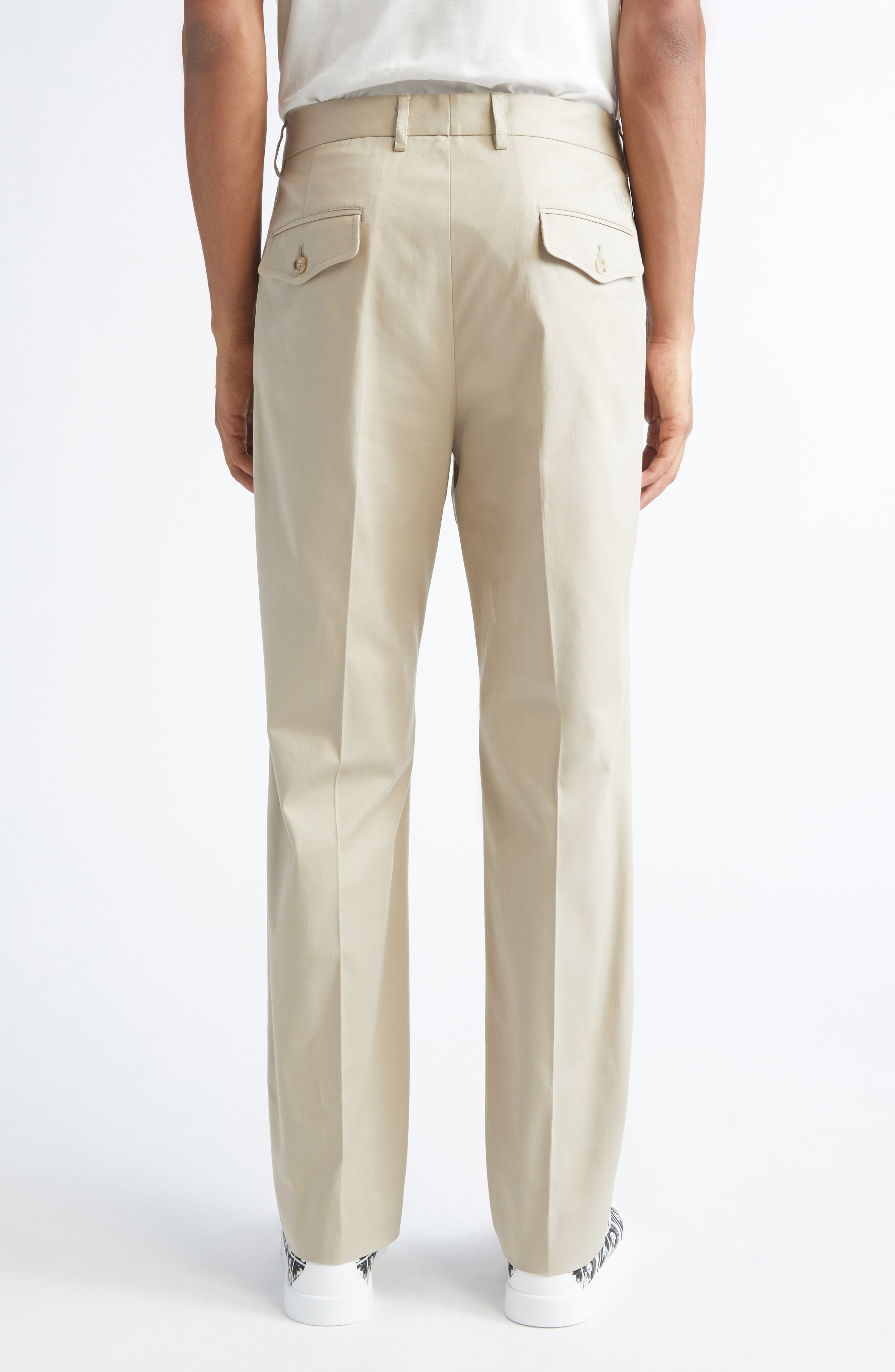 Dolce&Gabbana New Stretch Cotton Chinos in M0131 Beige at Nordstrom - 3