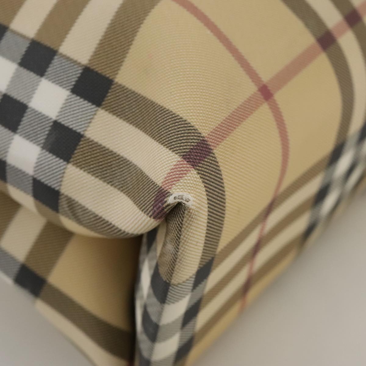 Burberry Nova Check Hand Bag Pvc Beige Brown - 15