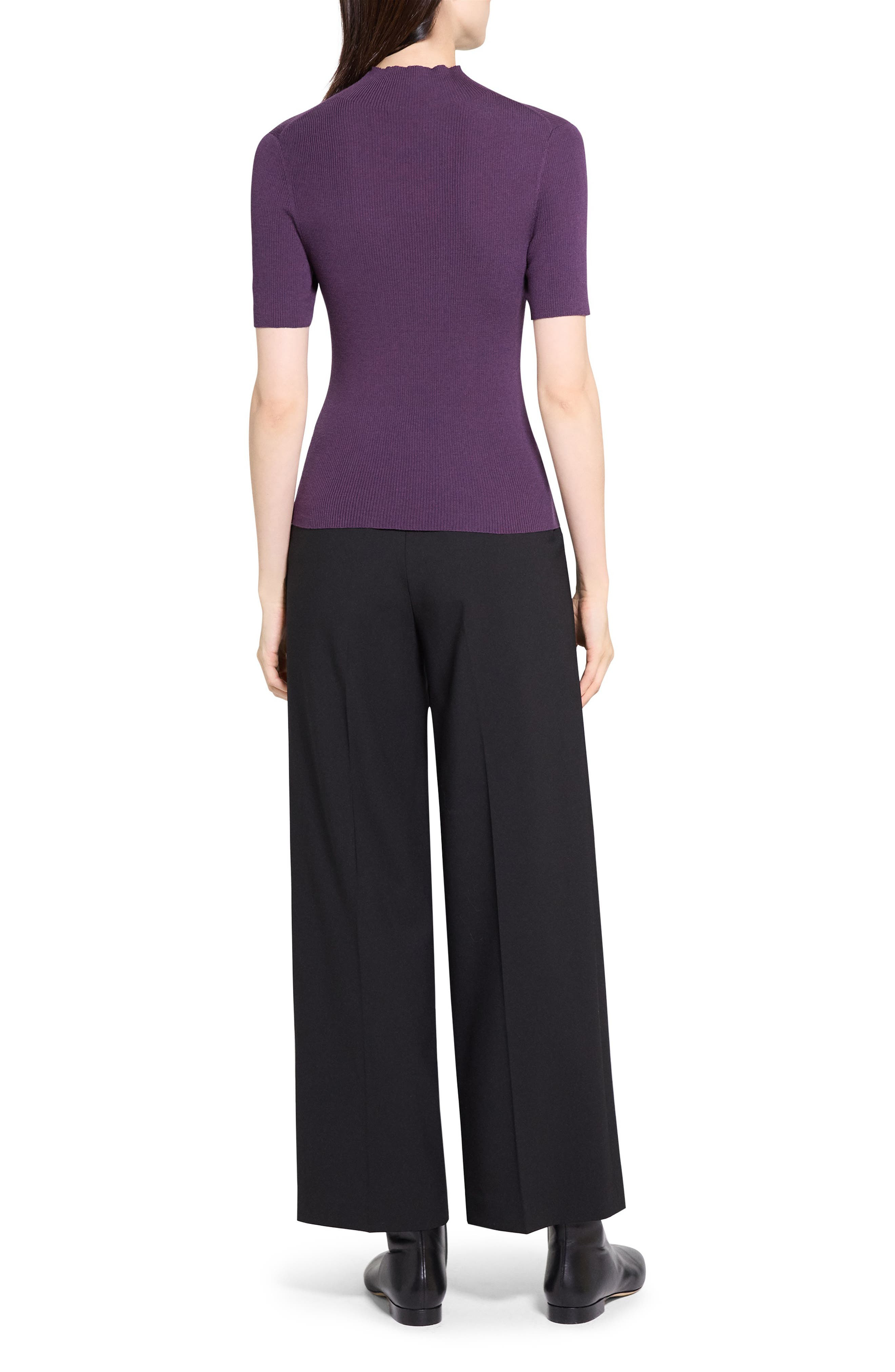 Theory Leenda Merino Wool Mock Neck Sweater in Black Iris at Nordstrom - 8