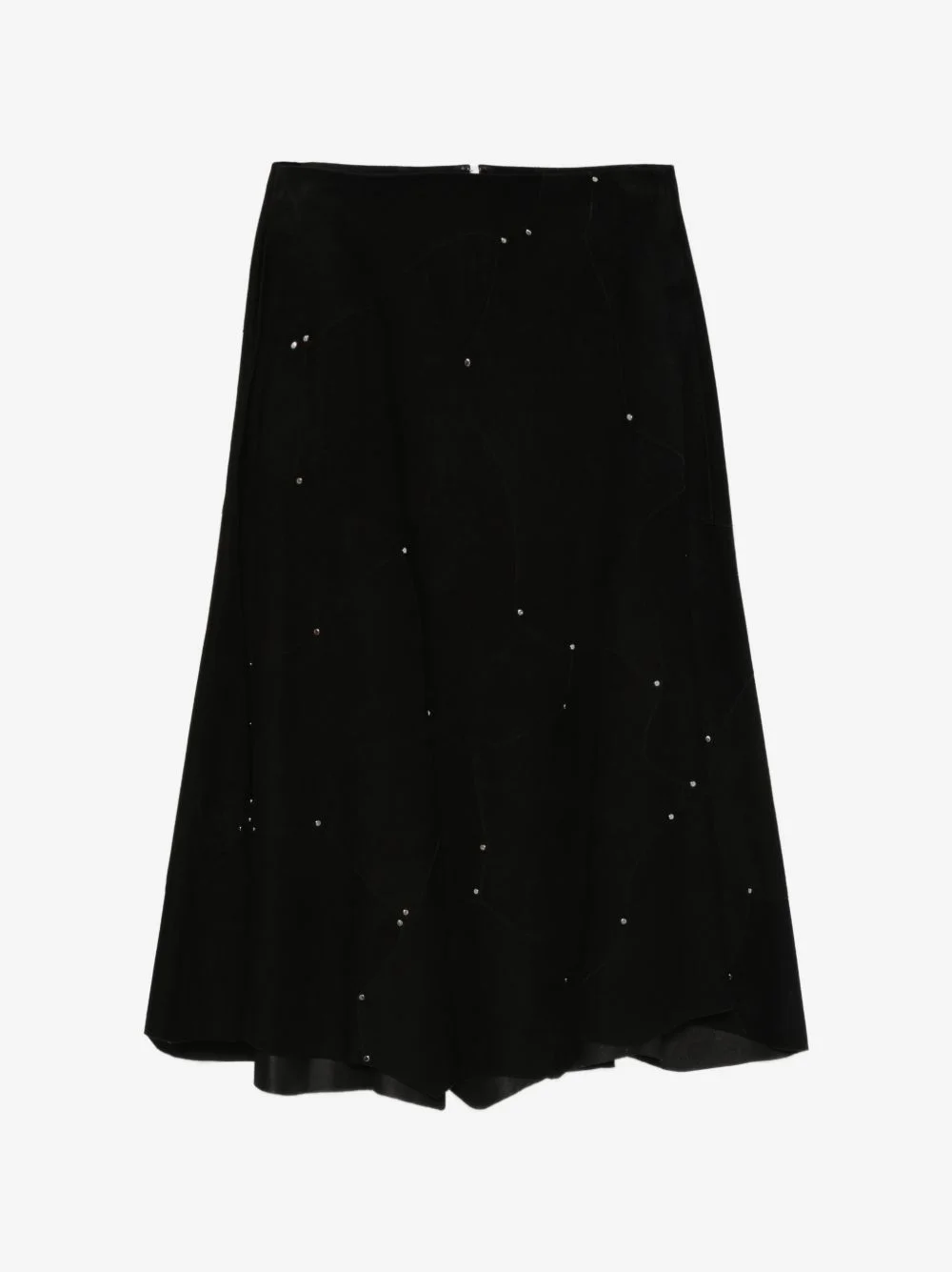 crystal-embellished A-line midi skirt - 1