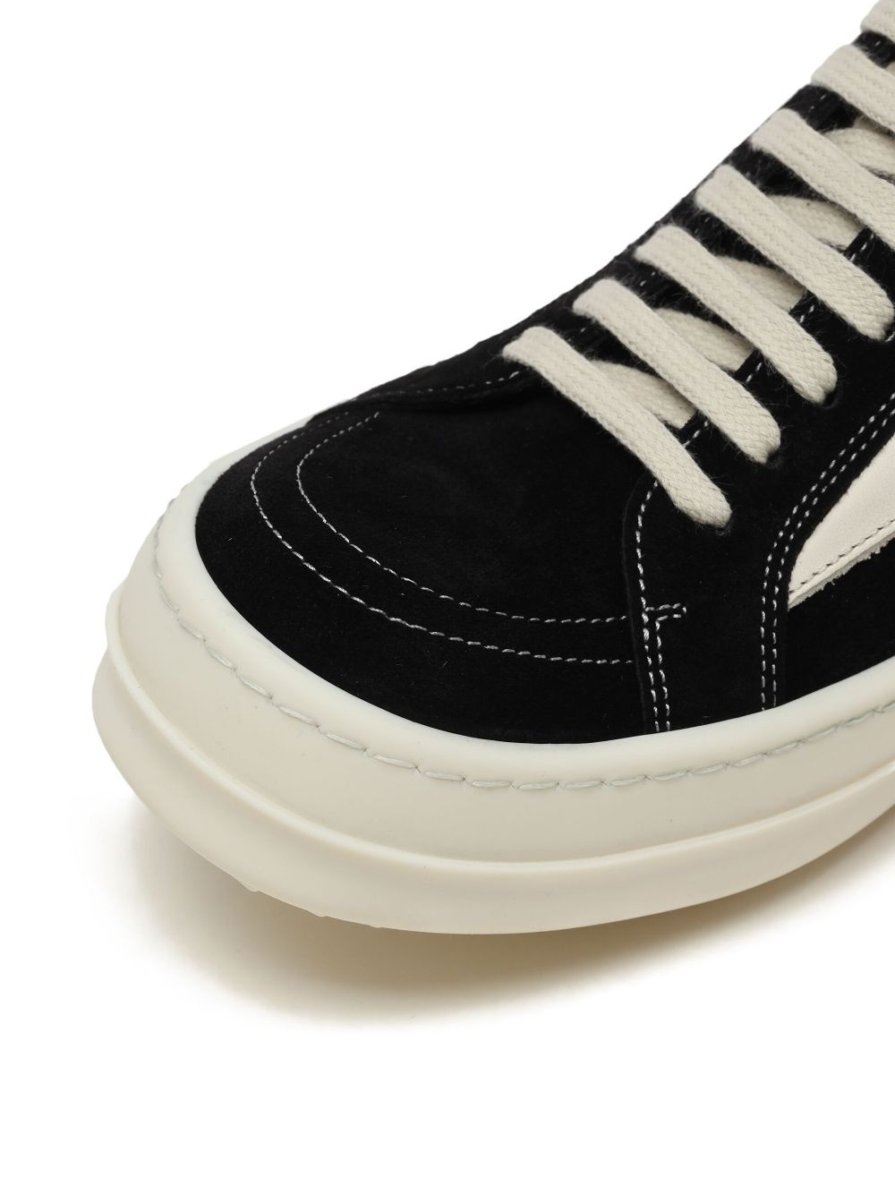 panelled lace-up leather sneakers - 5