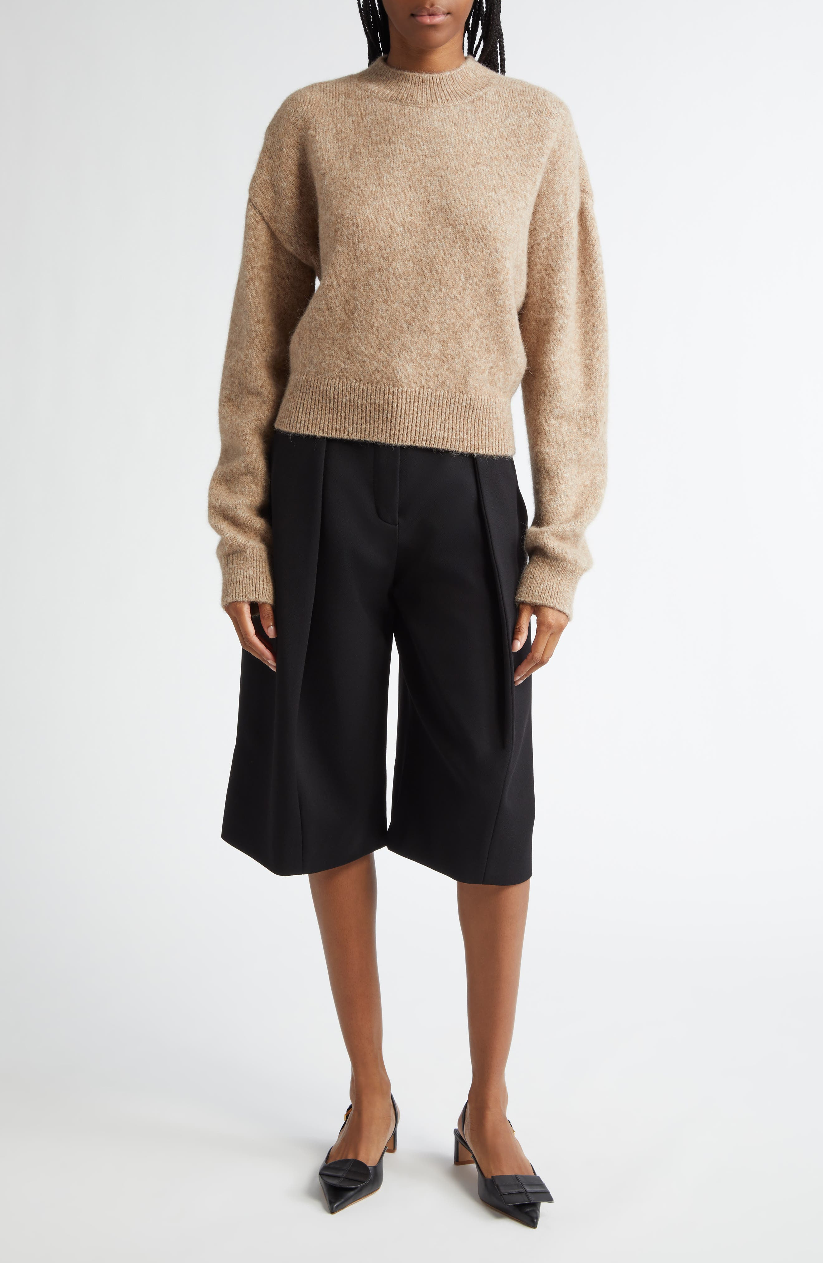 Jacquemus La Maille Logo Jacquard Alpaca & Merino Wool Blend Sweater in Beige at Nordstrom - 2
