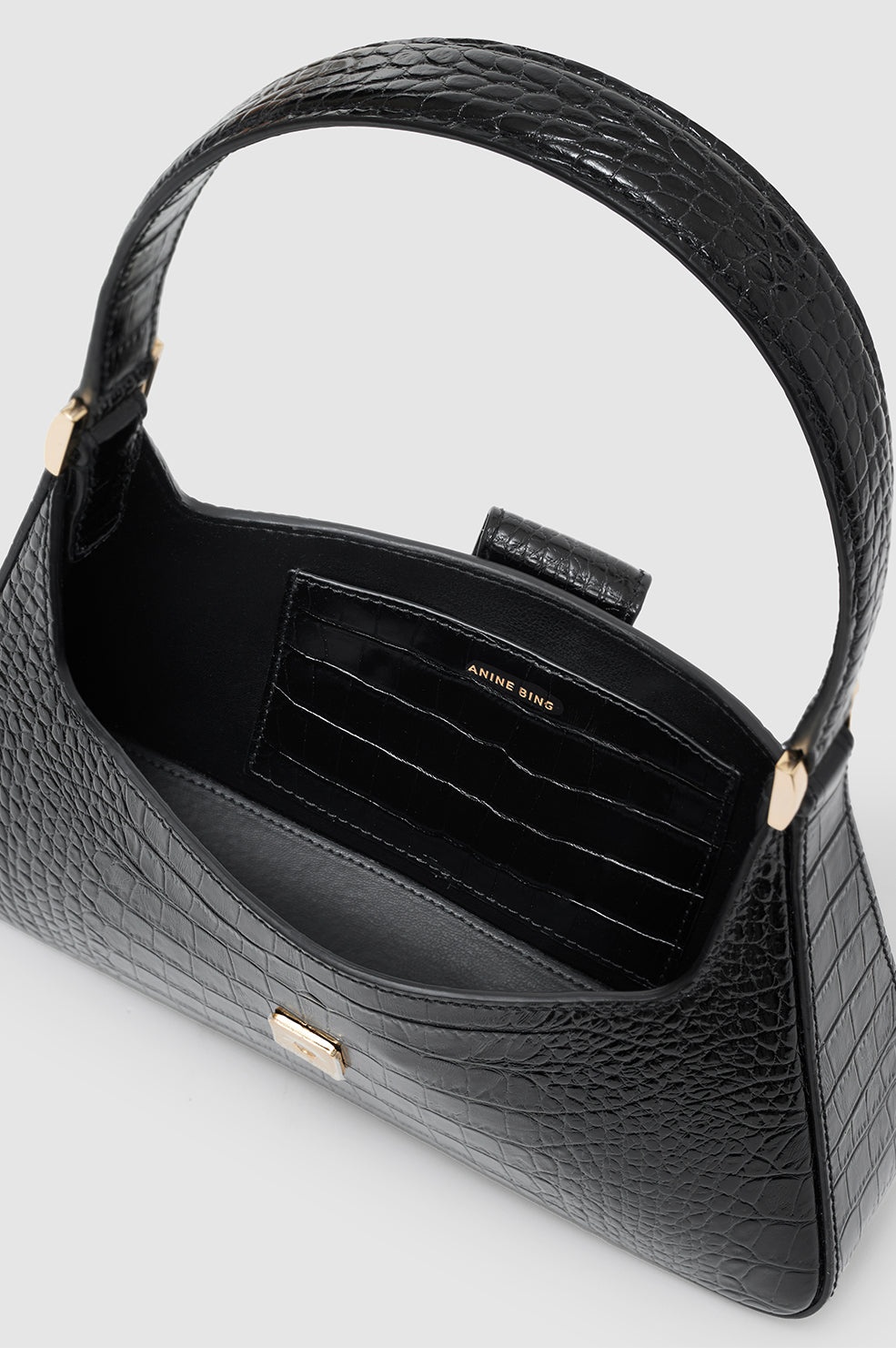 Lou Shoulder Bag - Black Embossed - 4