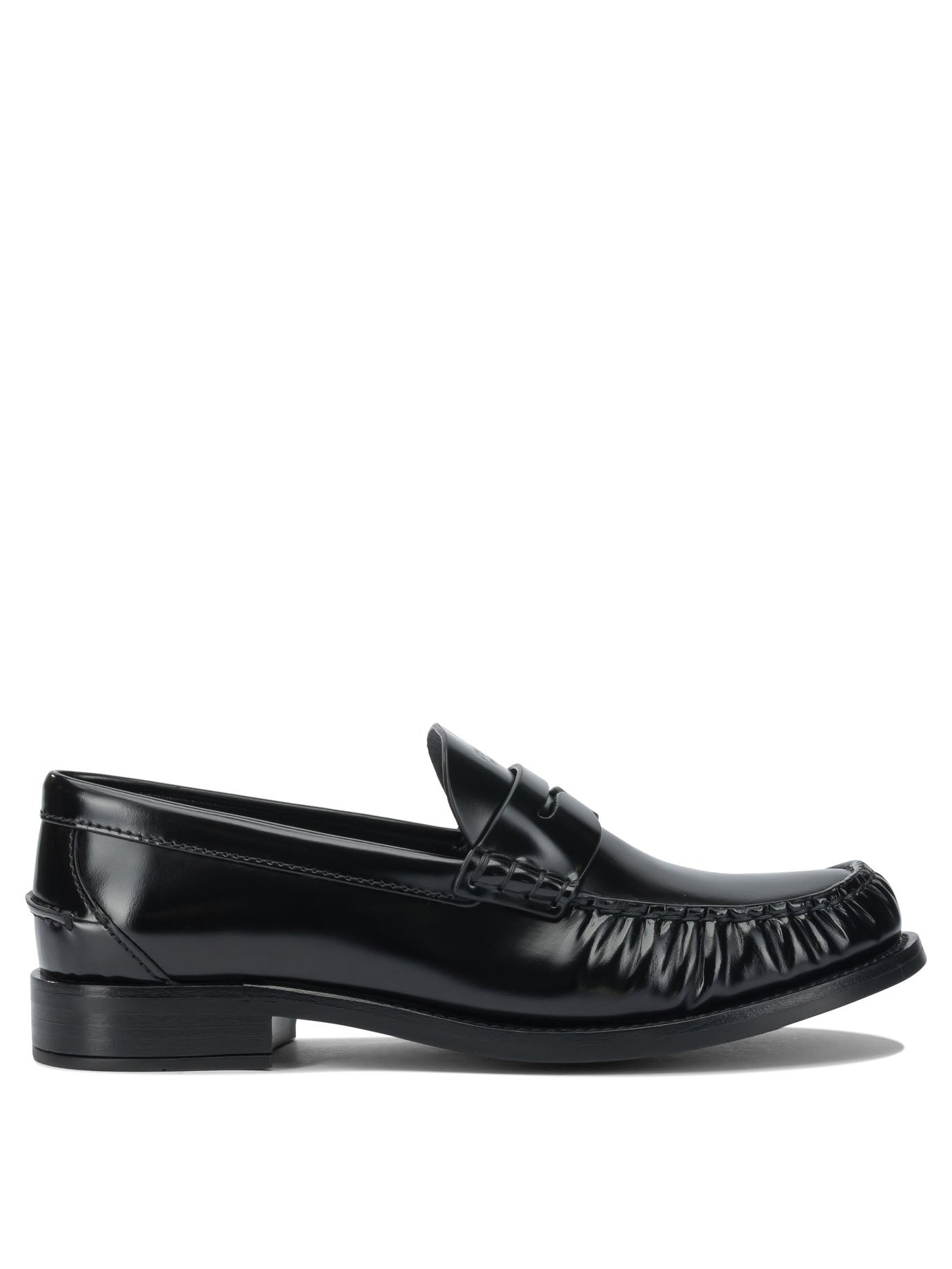 Prada Brushed Leather Loafers - 1
