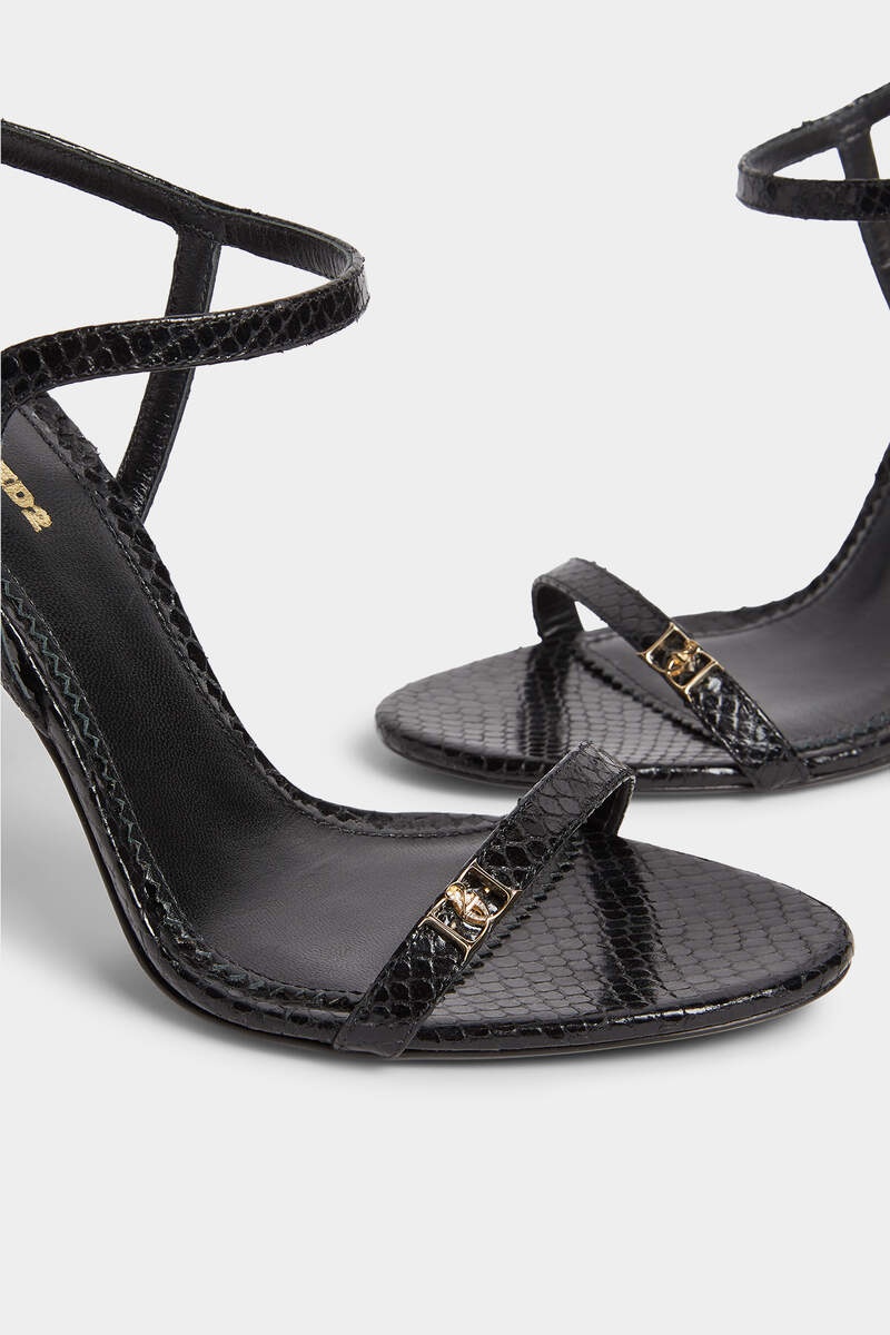 DOUBLE D HEELED LEATHER SANDALS - 4