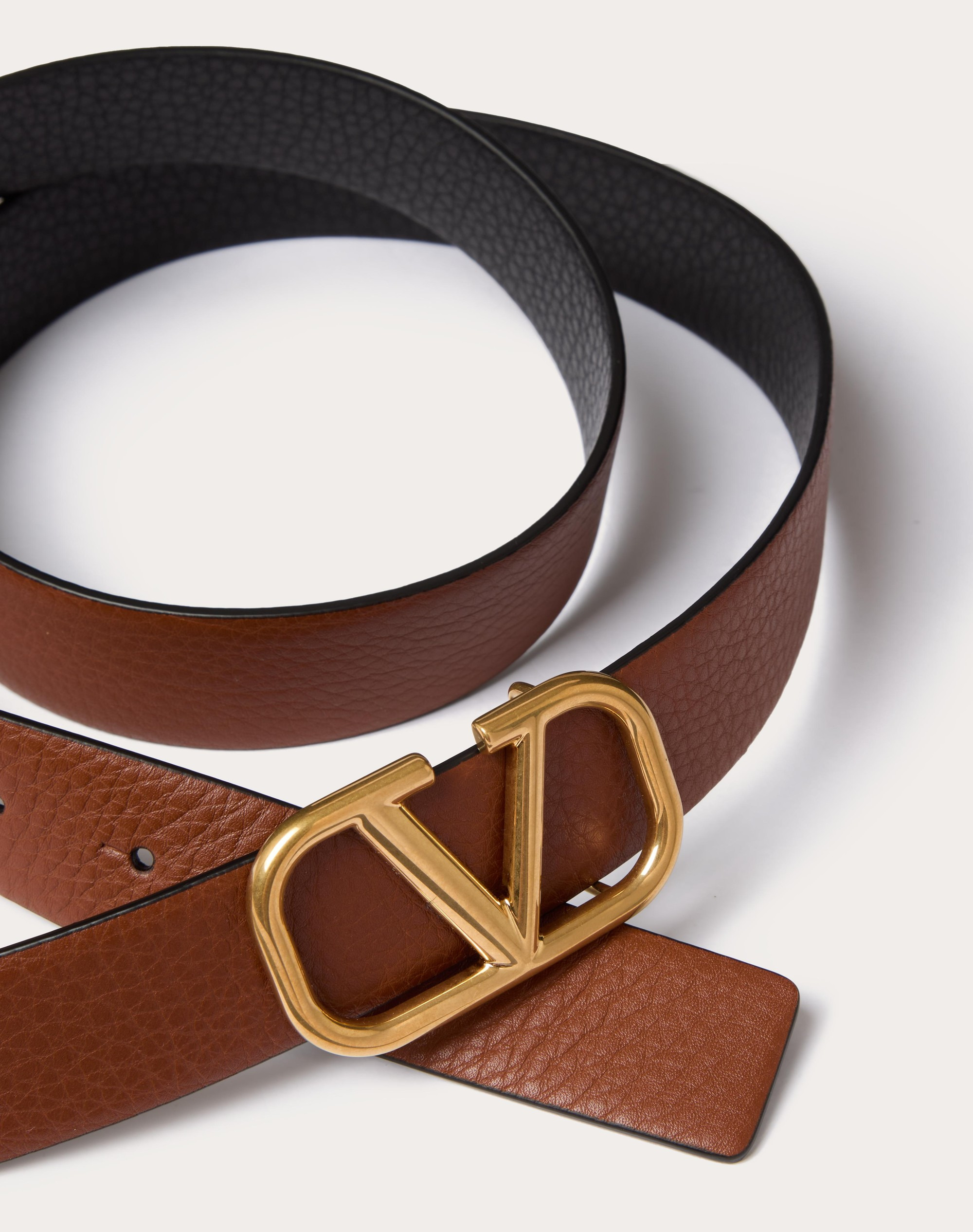 VLOGO SIGNATURE REVERSIBLE ELK-PRINT CALFSKIN BELT 30 MM - 2