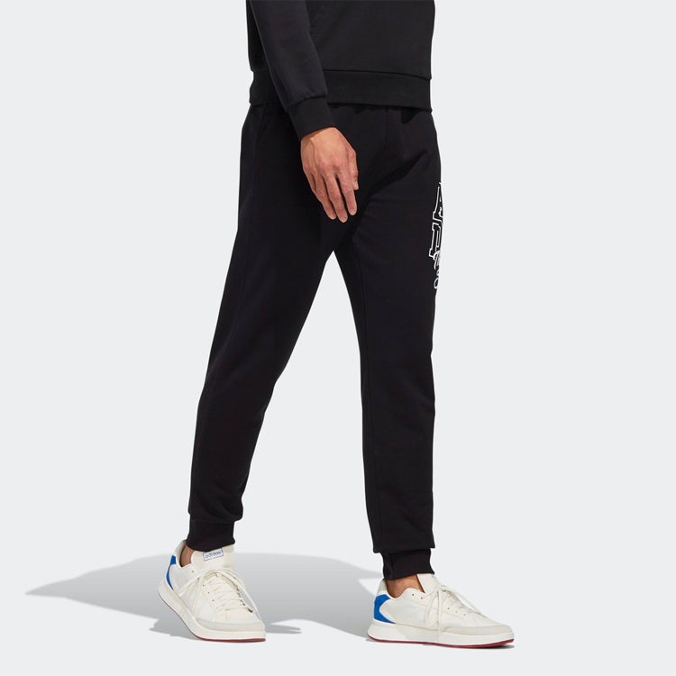 adidas neo Lacing Printing Sports Pants Black EI6277 - 4