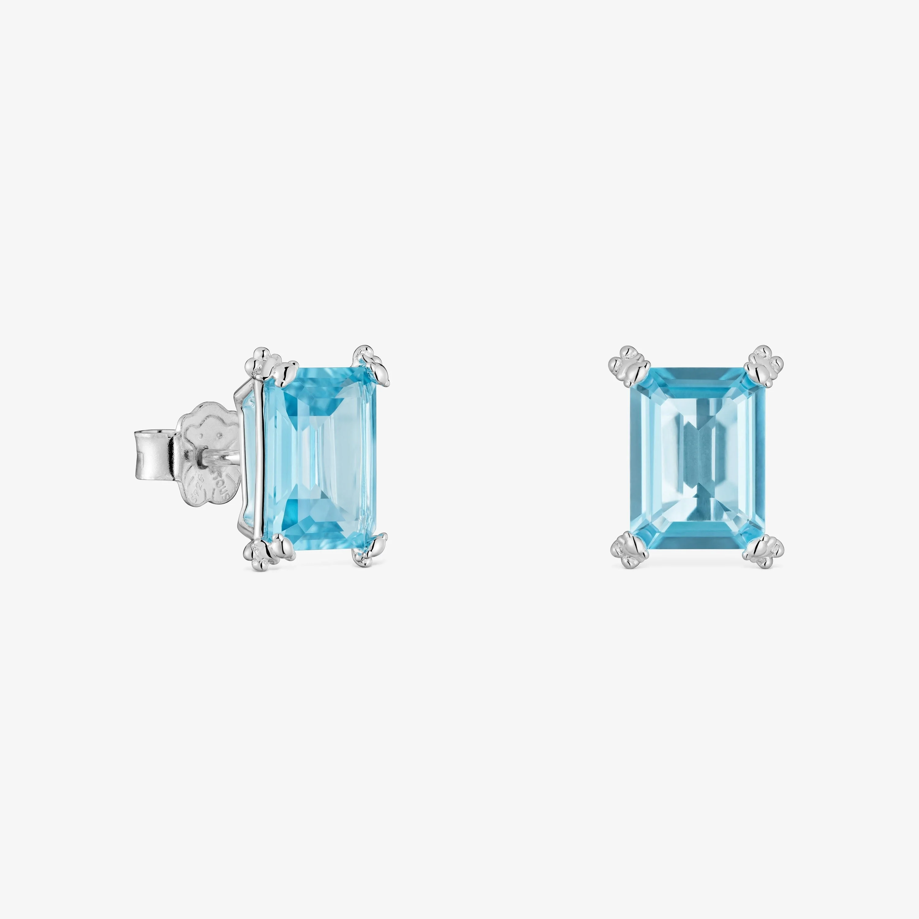 Silver Heart earrings with topaz Color Pills - 1