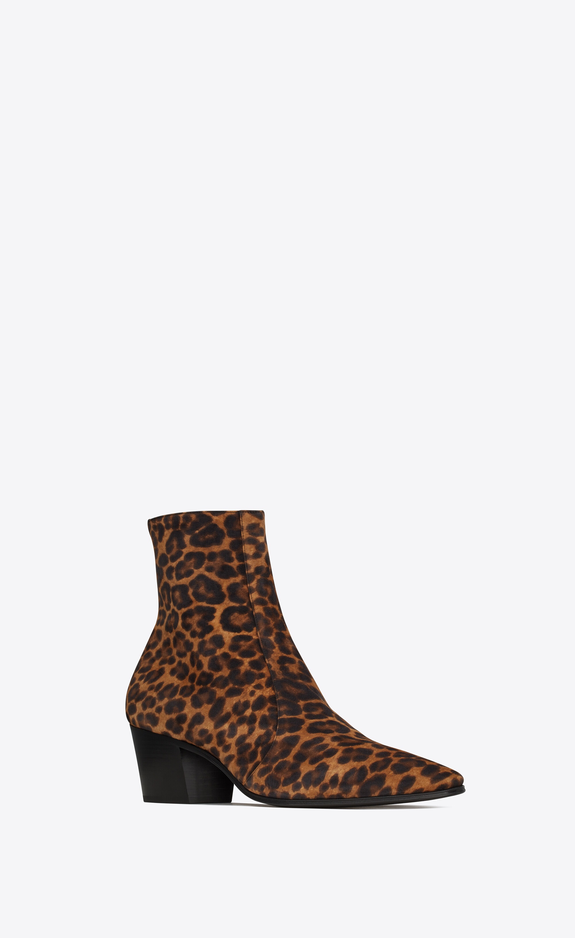 vassili zipped booties in leopard-print suede - 4