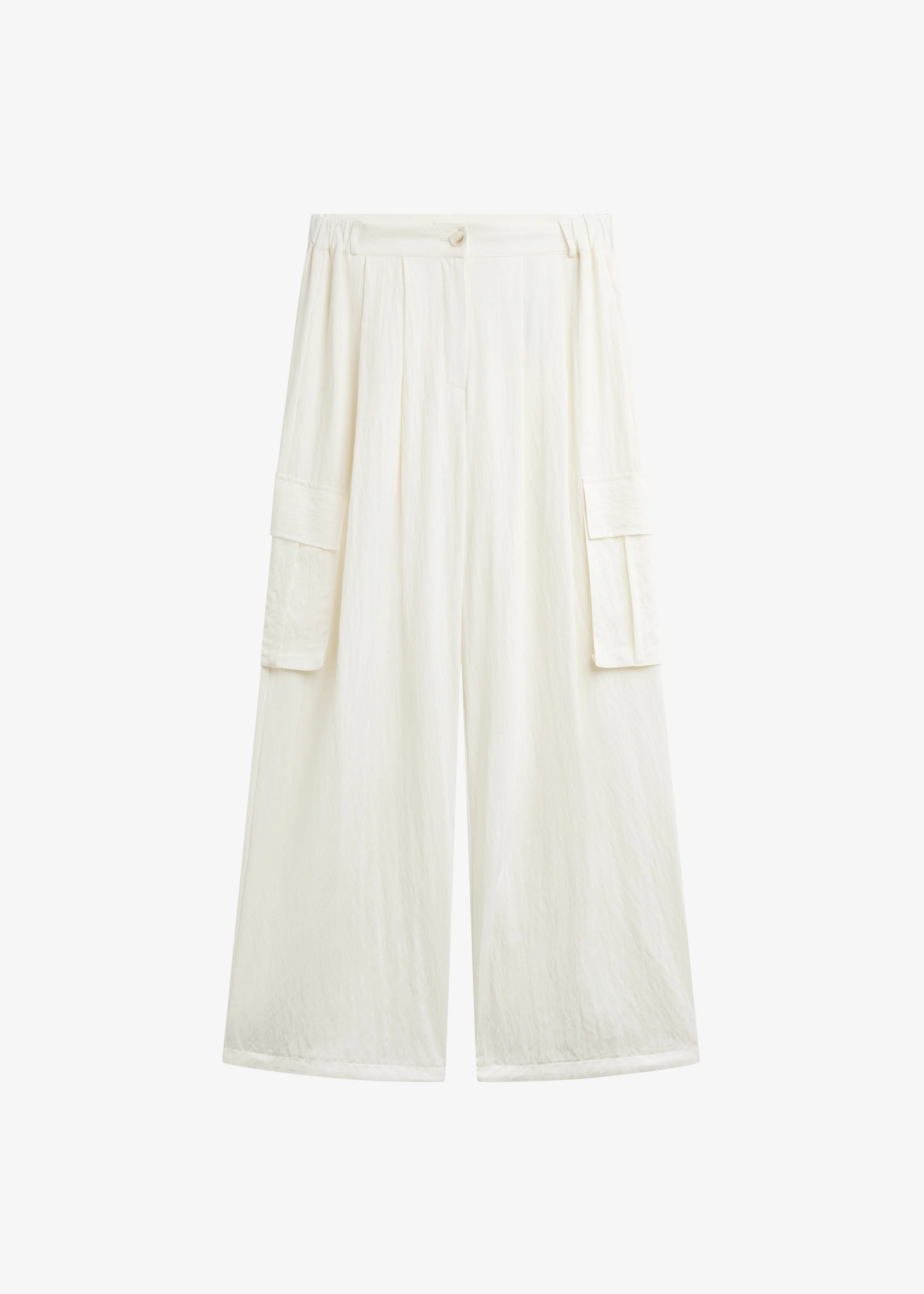 Trevi Textured Cargo Pants - Cream - 1
