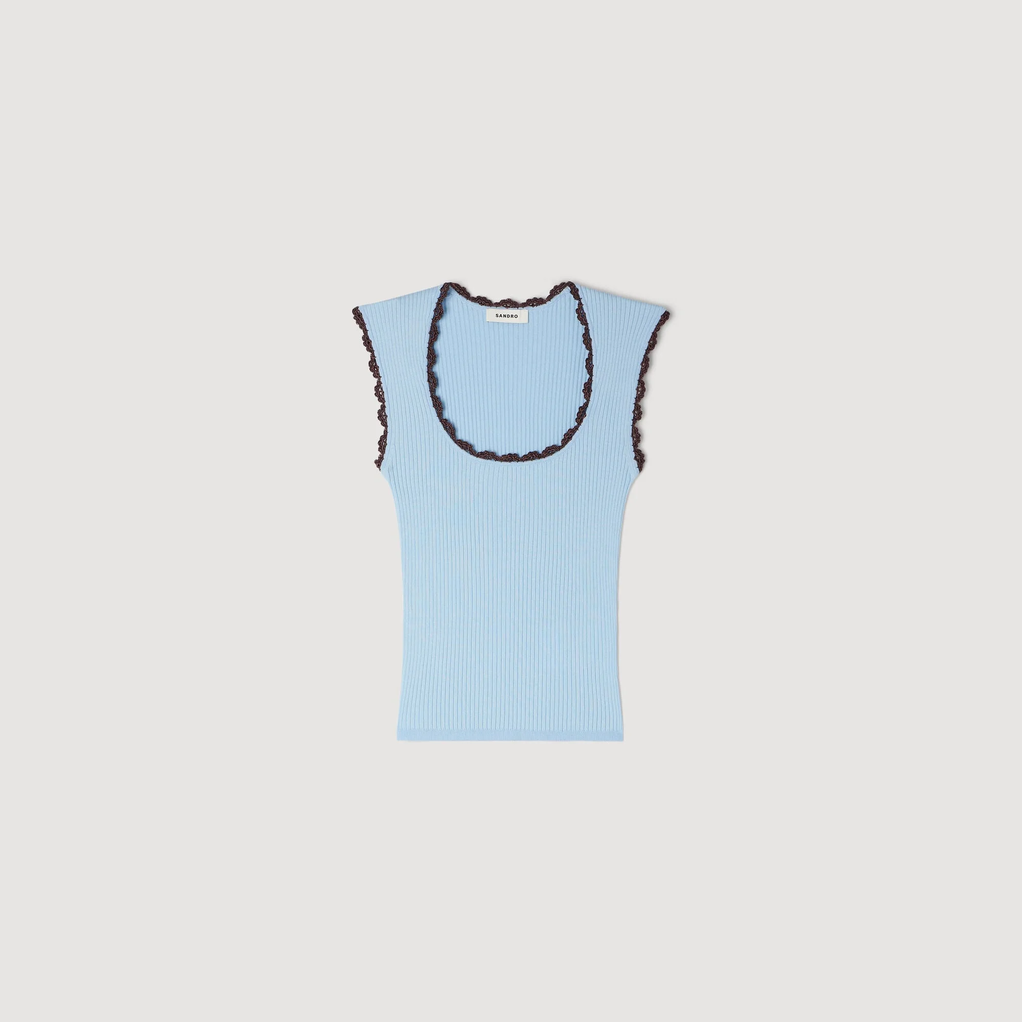 CROCHET DETAIL KNIT TOP - 1