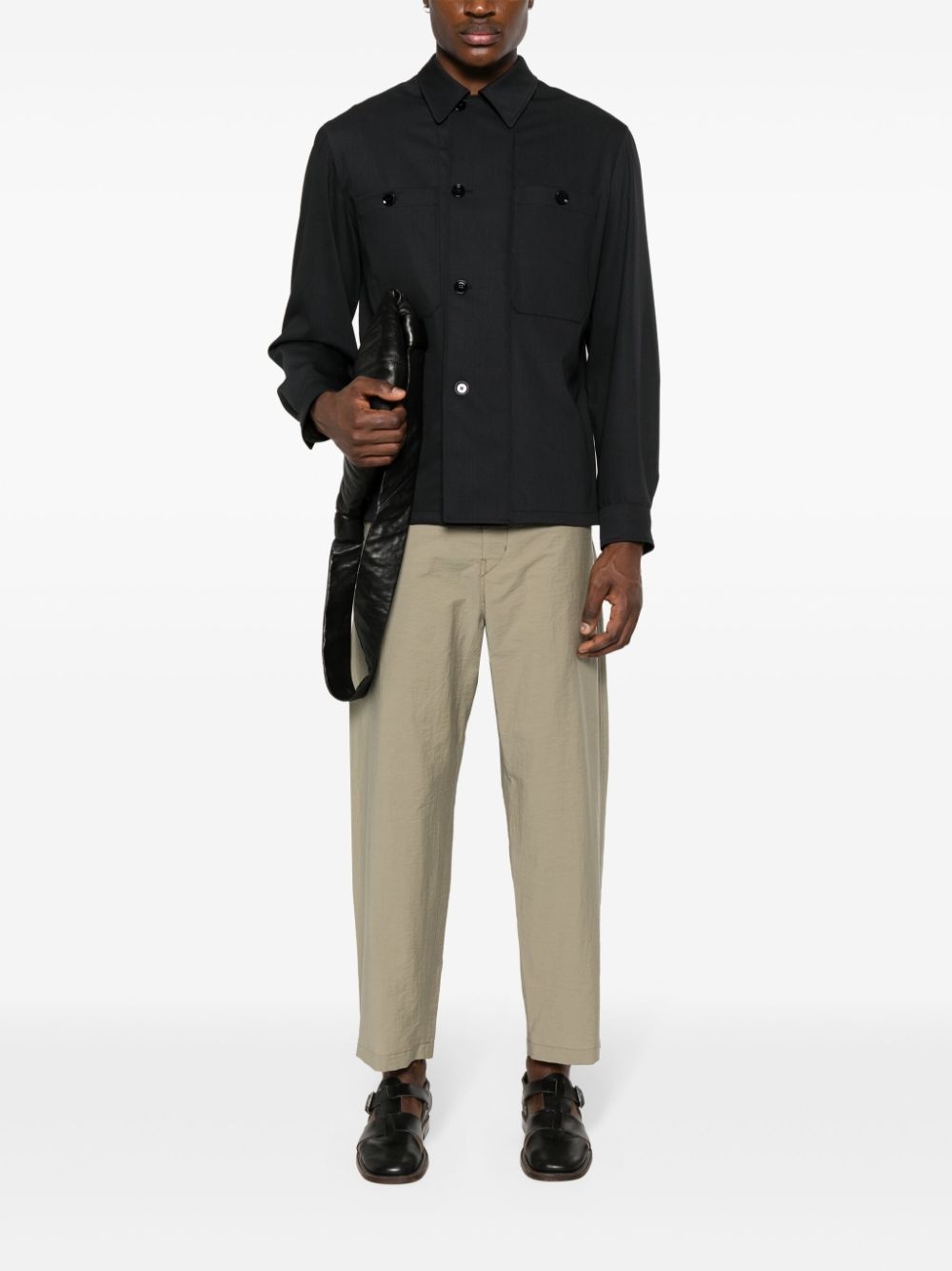 military-inspired virgin-wool overshirt - 3