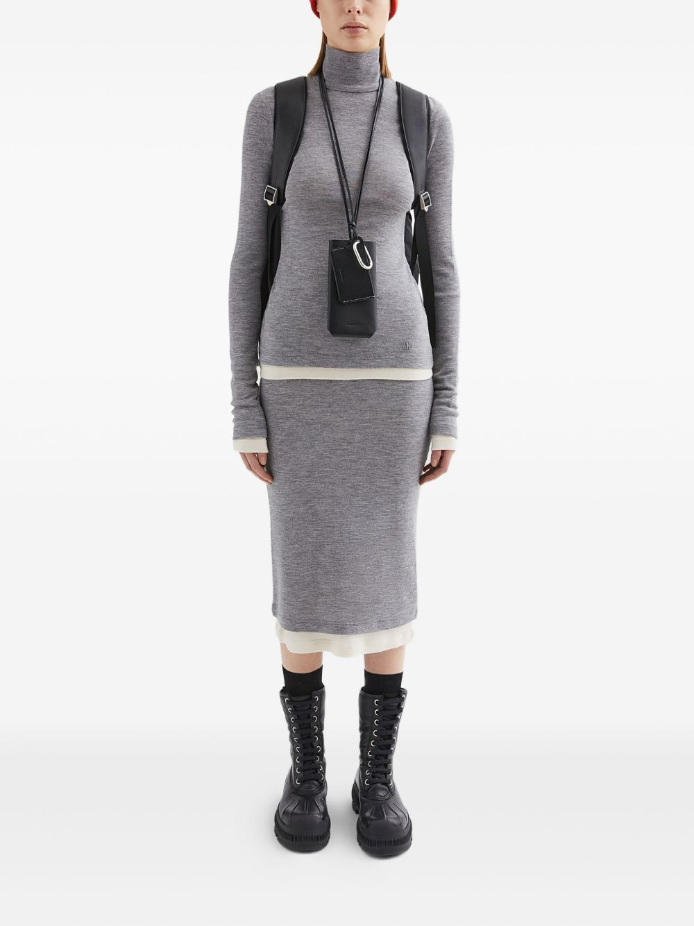lightweight wool layered skirt - 2