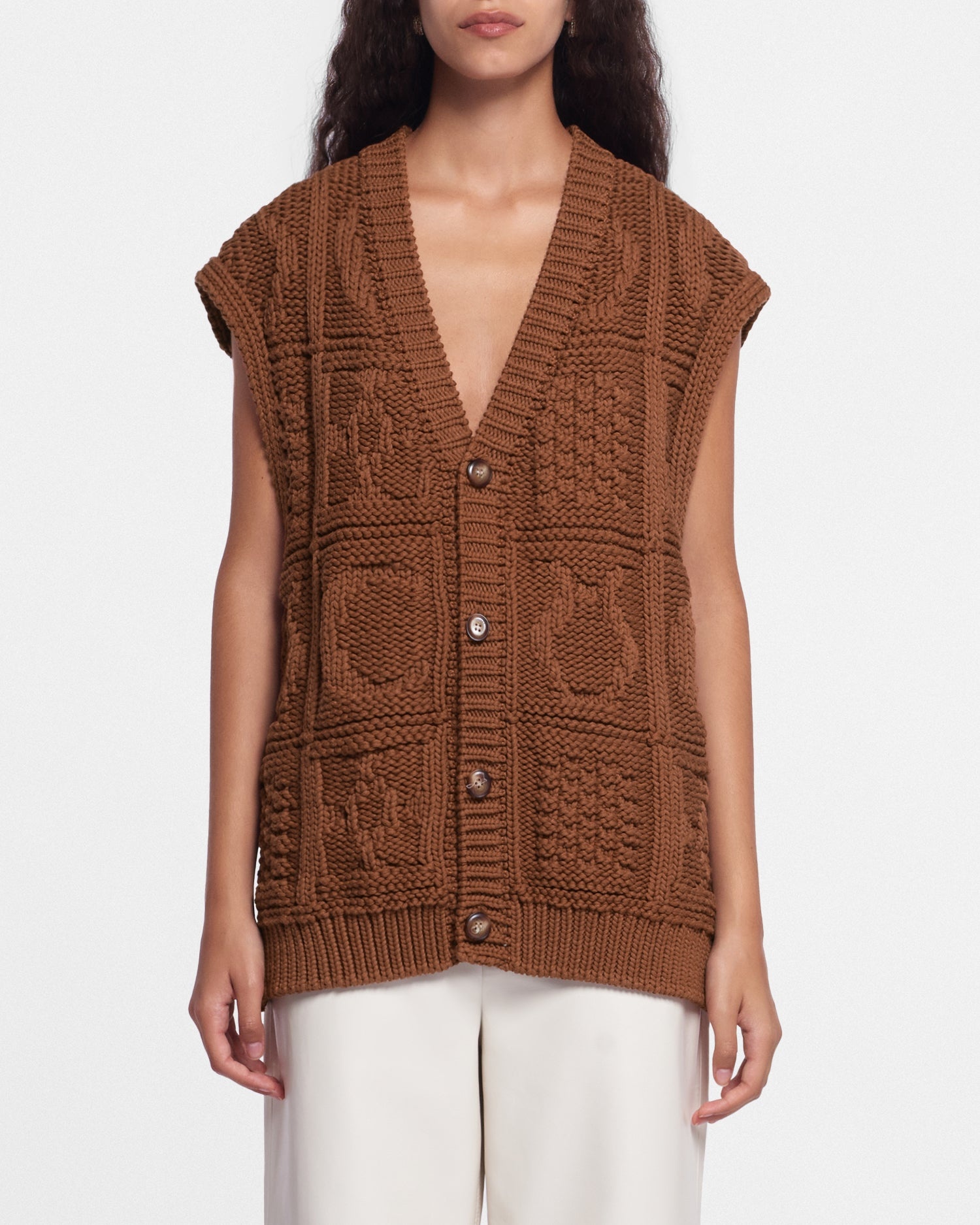 Cable-Knit Cotton-Blend Vest - 2