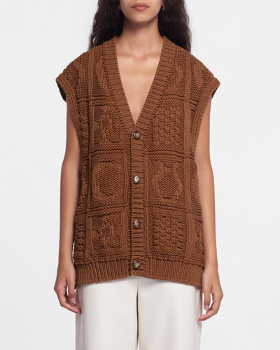 Nanushka Cable-Knit Cotton-Blend Vest outlook