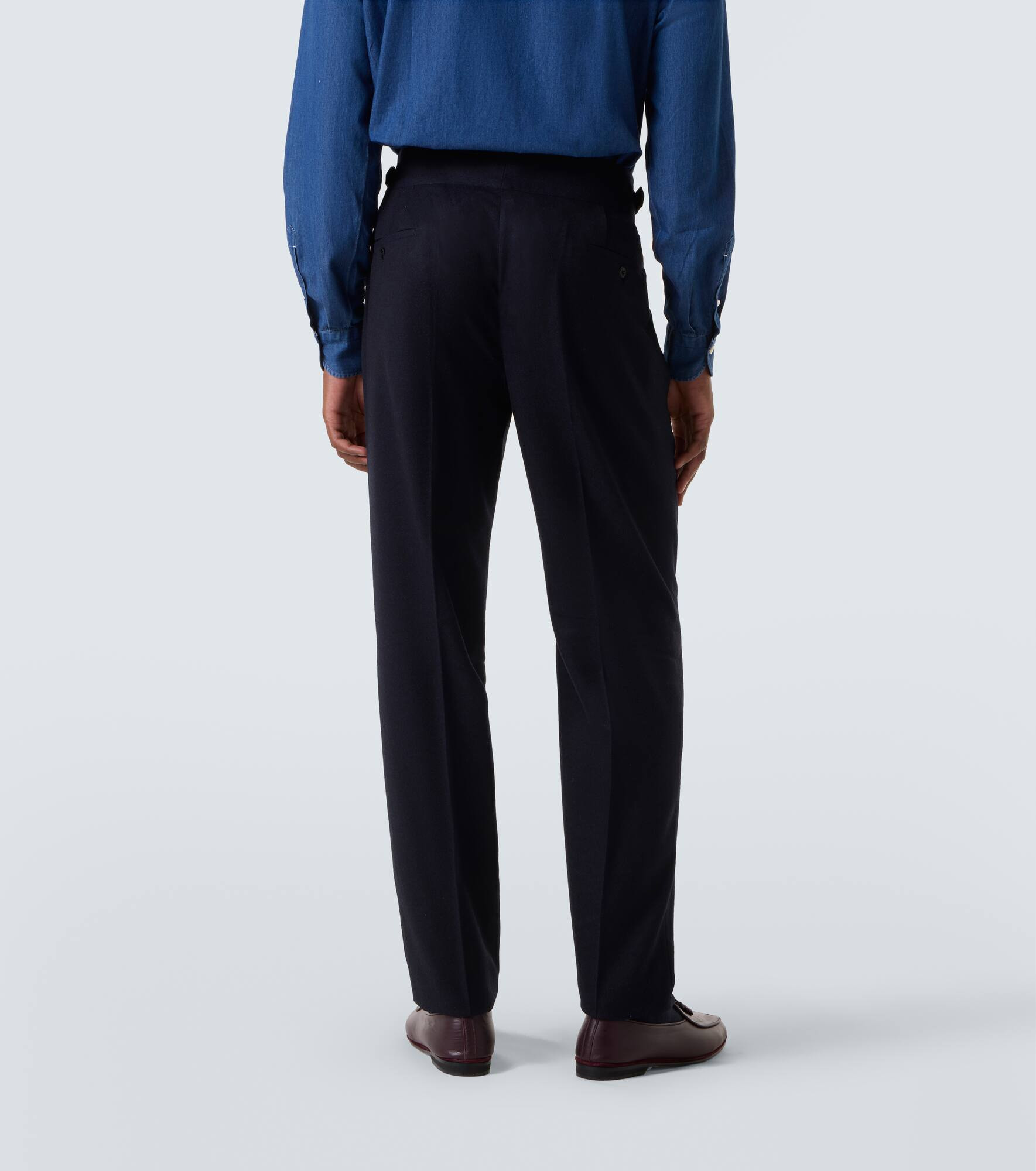 Virgin wool flannel tapered pants - 4