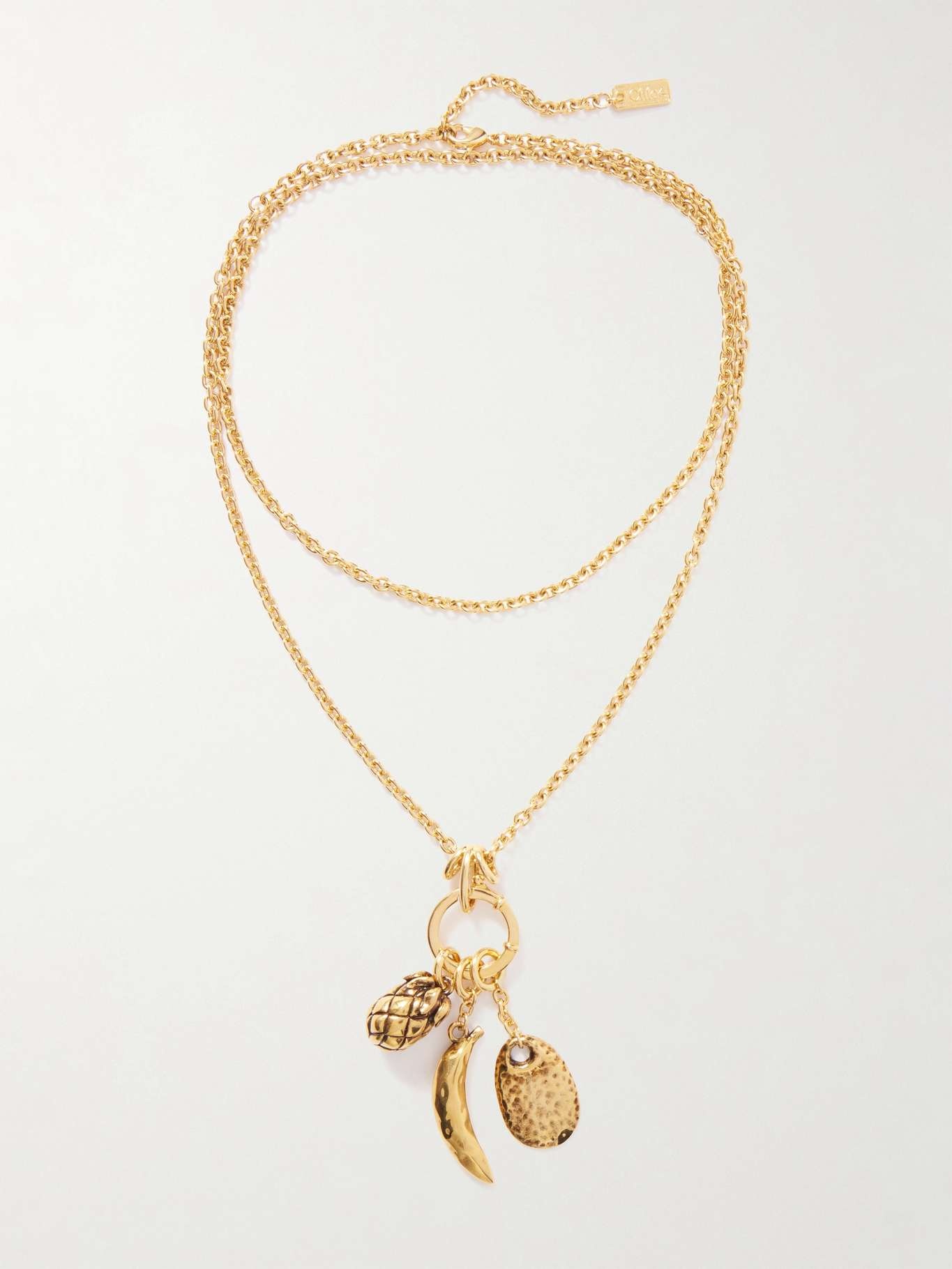 【関税＆送料込み】ChloAC Gold Tone Brass Necklace CHLOÉ Gold-tone necklace | NET-A-PORTER