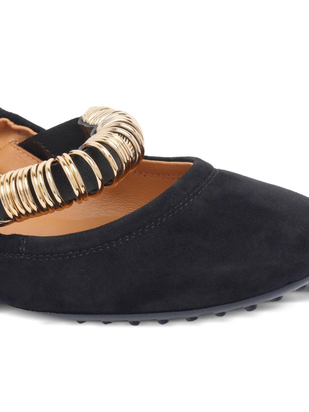 ring-detail suede ballet flats - 4