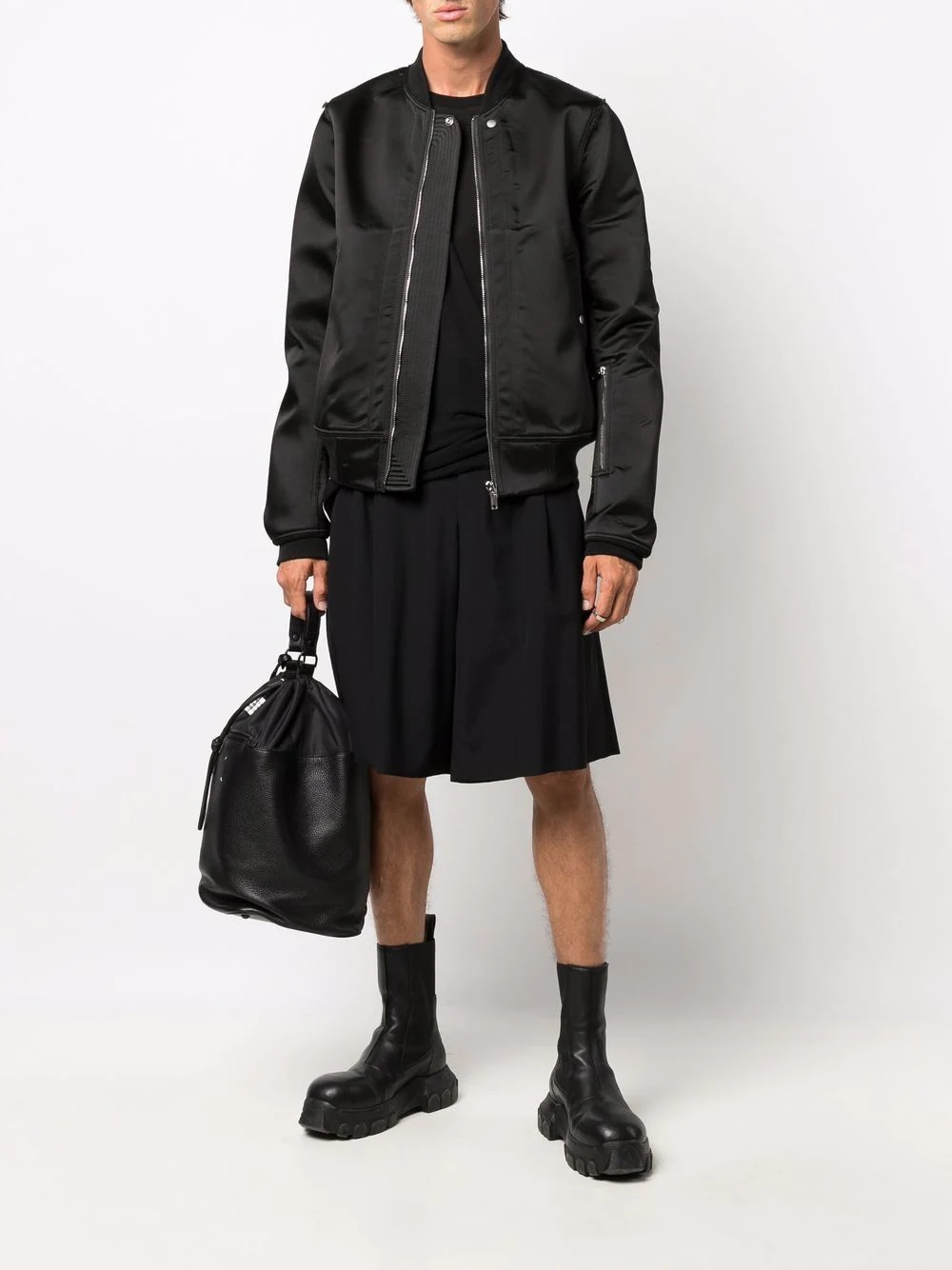 long-sleeve satin bomber jacket - 4