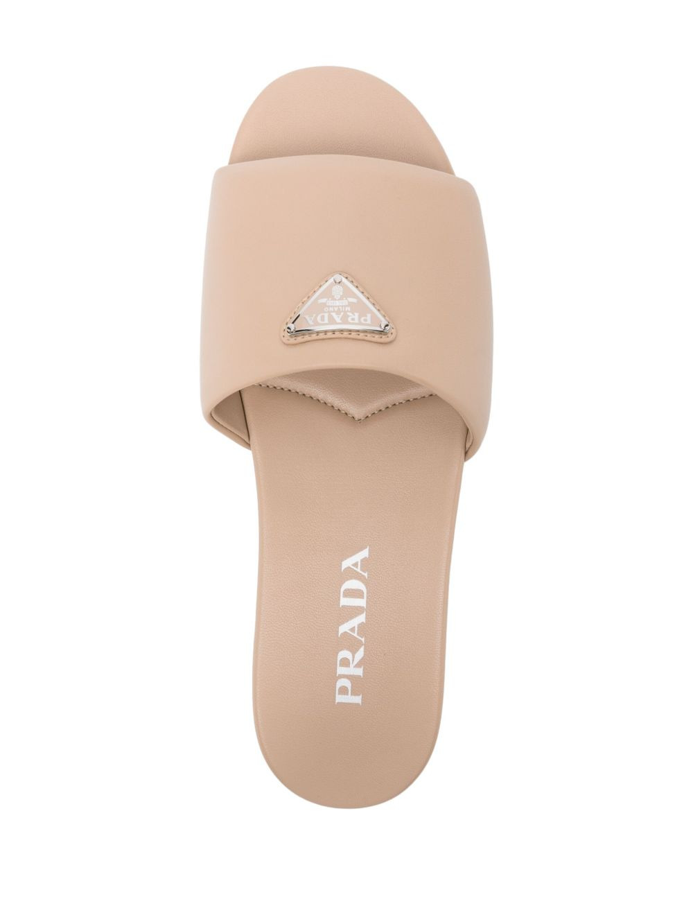 triangle-logo leather slides - 4