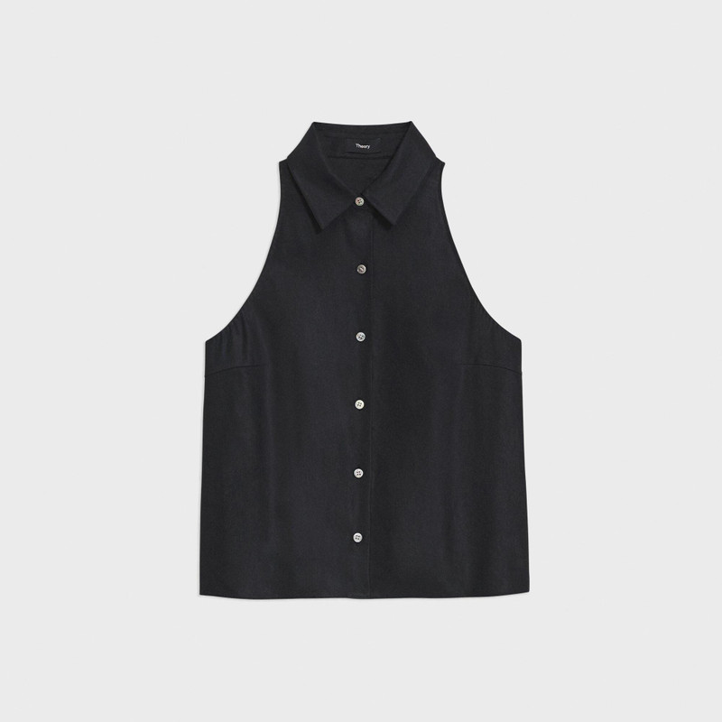 Halter Neck Shirt in Linen-Viscose 1