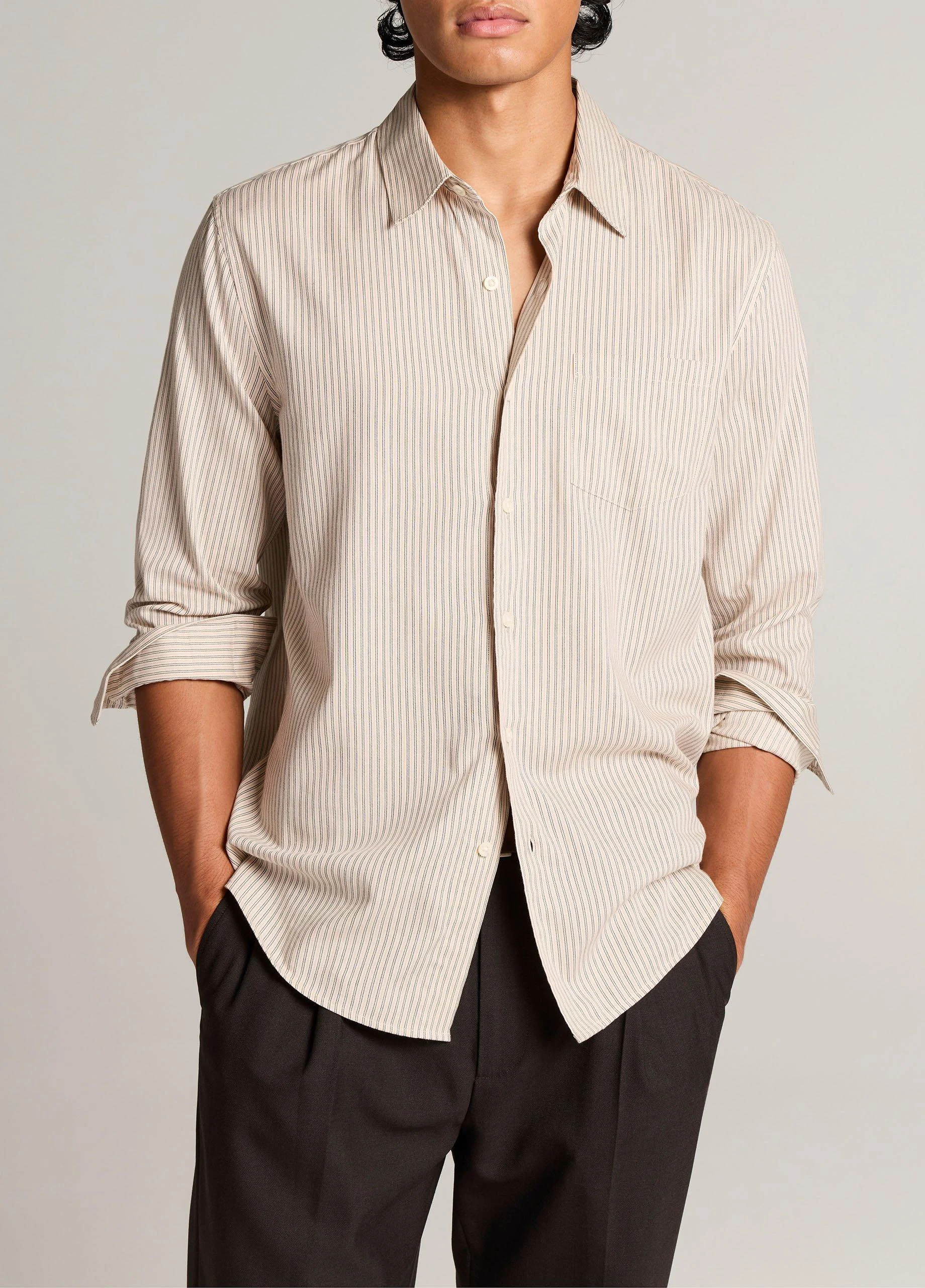 Canyon Stripe Cotton-Blend Button-Front Shirt - 1