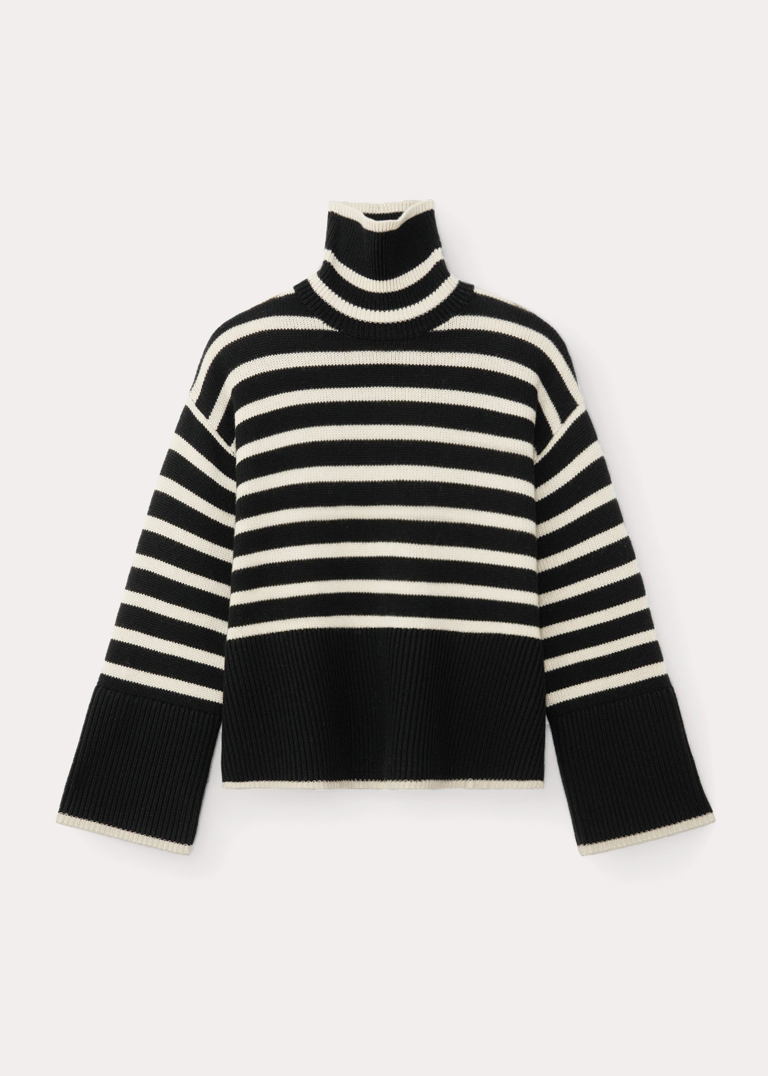 Signature stripe turtleneck black - 1